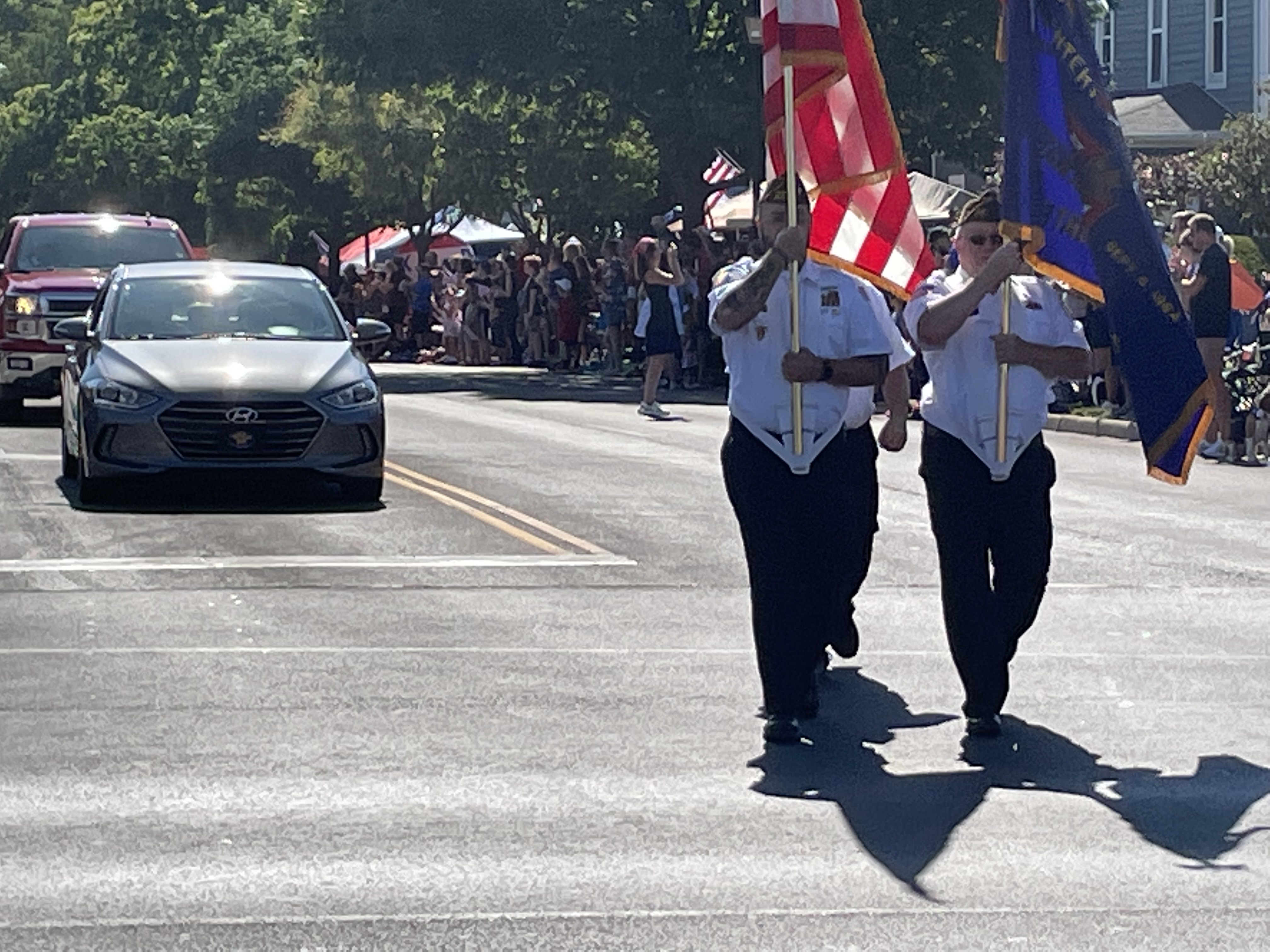 The Americana Festival parade included dozens of entries Monday morning. NICK BLIZZARD/STAFF