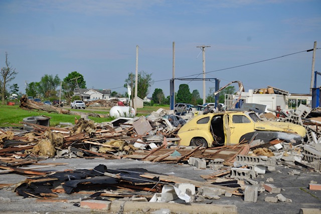 Brookville neighborhood and wastewater plant hit by suspected tornado