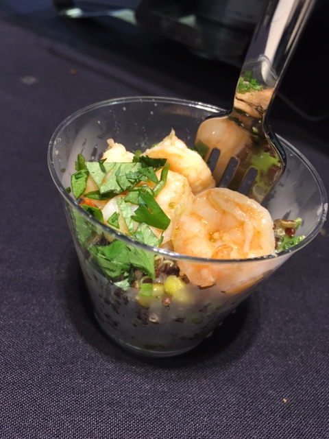Firebird’s Wood Fired Grill made a healthy tequila glazed shrimp over a red quinoa and kale pilaf salad for the Sneak Peek to Winter Restaurant Week on Jan. 18, 2017. ALEXIS LARSEN/CONTRIBUTED