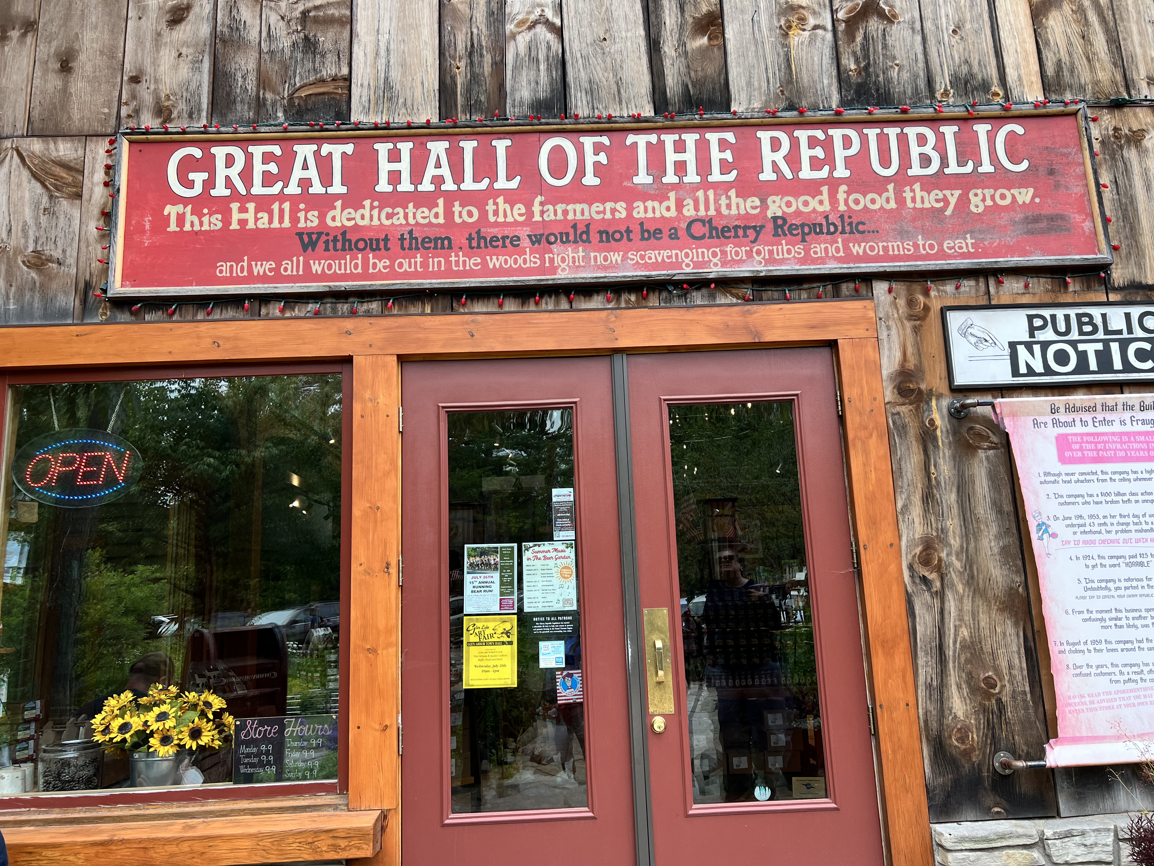 Cherry Republic's Great Hall of the Republic is on Michigan's Northwest Lower Peninsula. The company provides free shipping on some orders. CONTRIBUTED 
