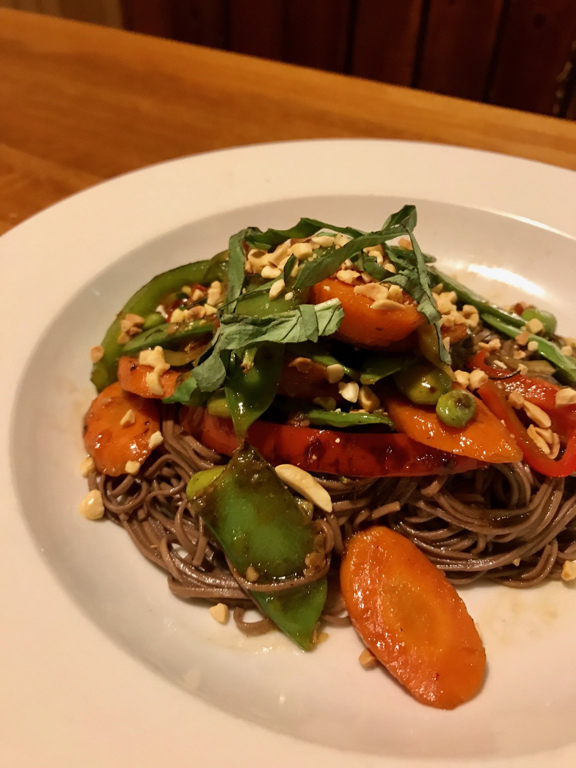 Grilled edamame and carrots over soba noodles. CONTRIBUTED PHOTO