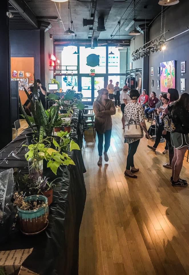 Gem City Gardening Gals' Botanical Tattoo and Plant Swap hosted by Wells & Co in downtown Dayton