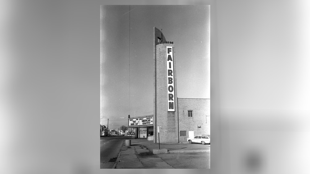 The Fairborn Theater at 34 S. Broad St. theater, shown here in 1973, opened in 1948. COURTESY OF THE FAIRBORN AREA HISTORICAL SOCIETY