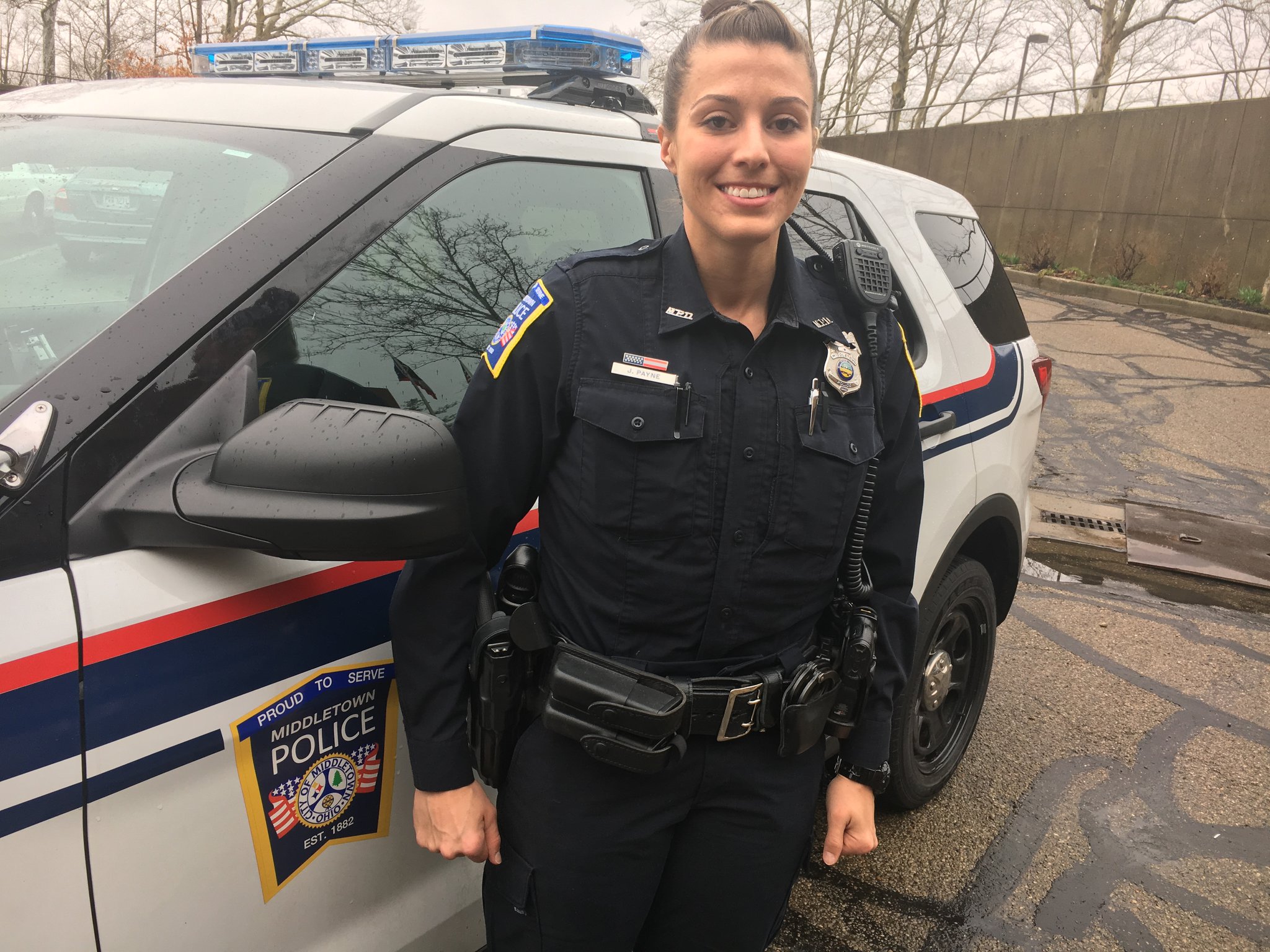 Jessica Payne, 28, a 2008 Lakota East High School graduate, is one of the 13 female police officers out of 70 officers in Middletown.