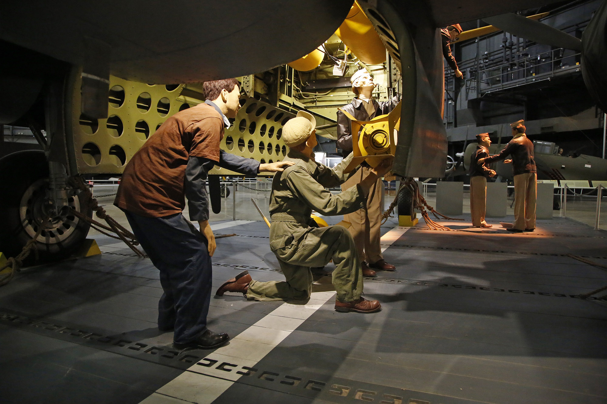 Aircrew load bombs into a B-25 aboard the USS Hornet in the Doolittle Raiders exhibit. The National Museum of the United States Air Force has a virtual tour. TY GREENLEES / STAFF