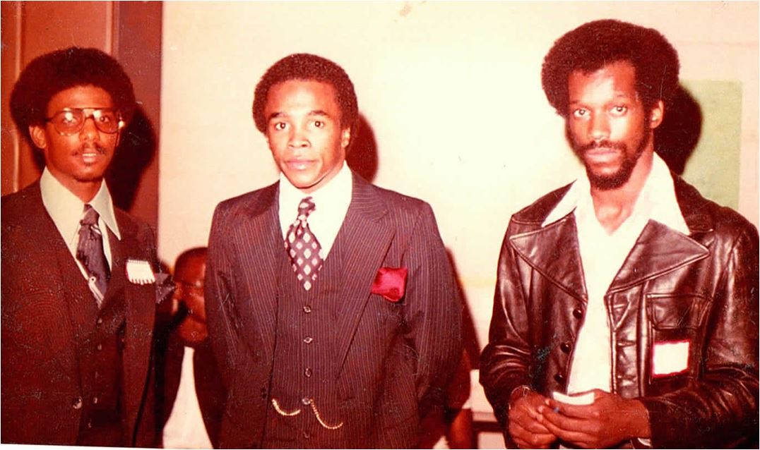 Two champions: In this photo taken in October, 1977, From left are Hamilton native Michael Levertte, director of University Center at Central State University;  boxing champion 
