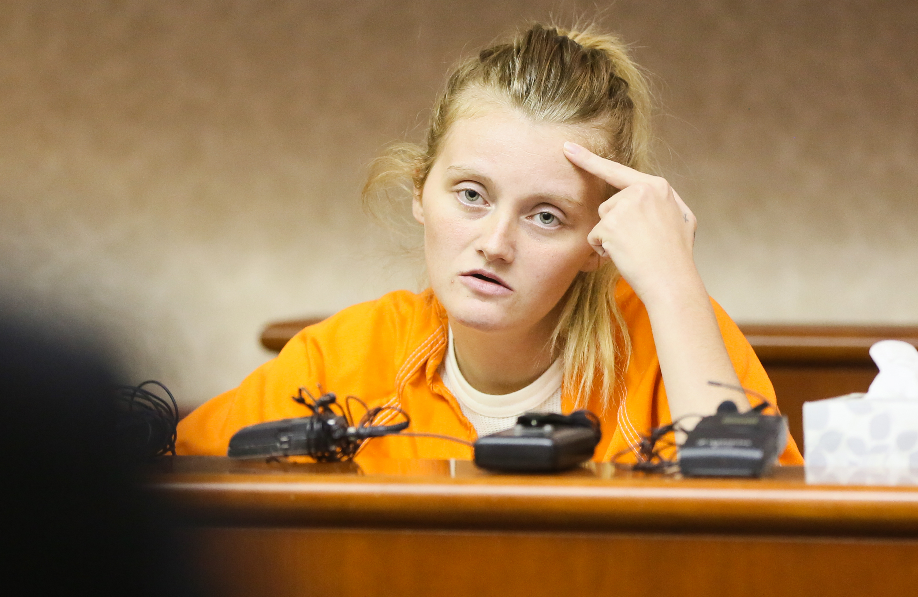Rebekah Kinner testifies during the trial of Bradley Young in 2016.