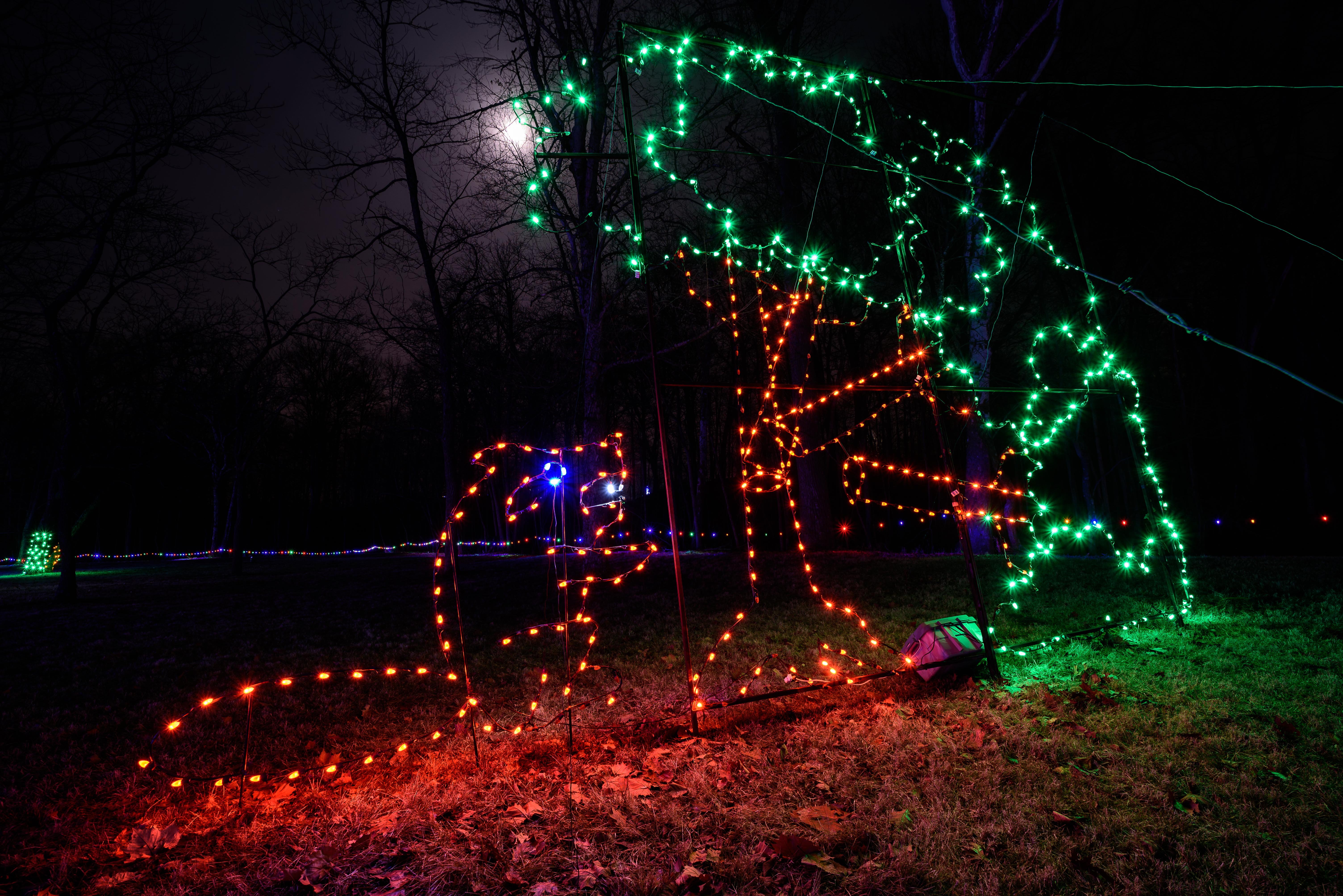 Fort St. Clair's Whispering Christmas light display is open through December from 6-10 p.m. every night with hot chocolate and cookies. A $5 donation per car is requested to help to cover the operation costs. Fort Saint Clair State Park is located at 135 Camden Road in Eaton. TOM GILLIAM/CONTRIBUTED