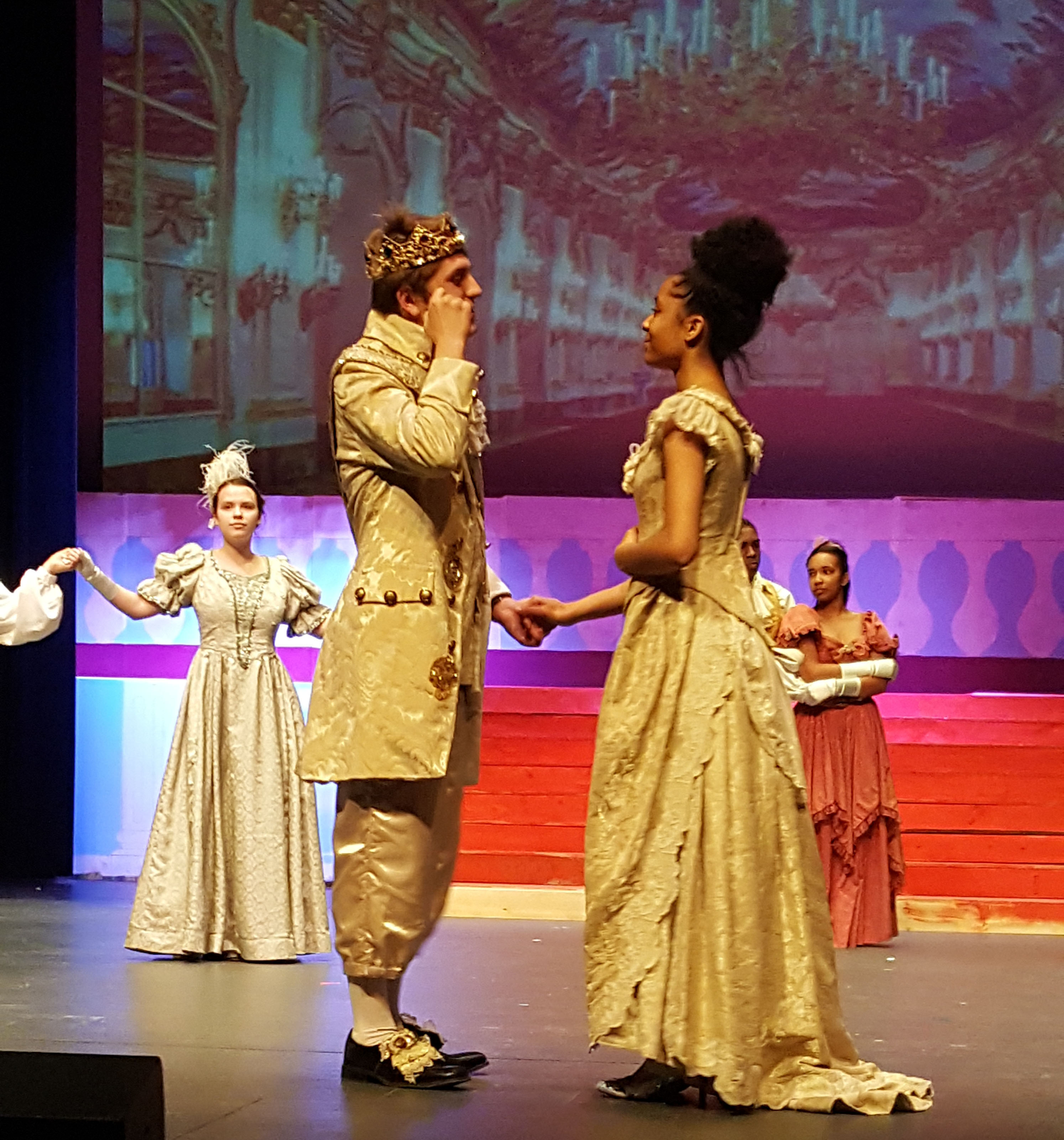 Dave Lewis as the Prince and Kiama Wa Tenza as Cinderella in Stivers School for the Arts' presentation of "Cinderella."