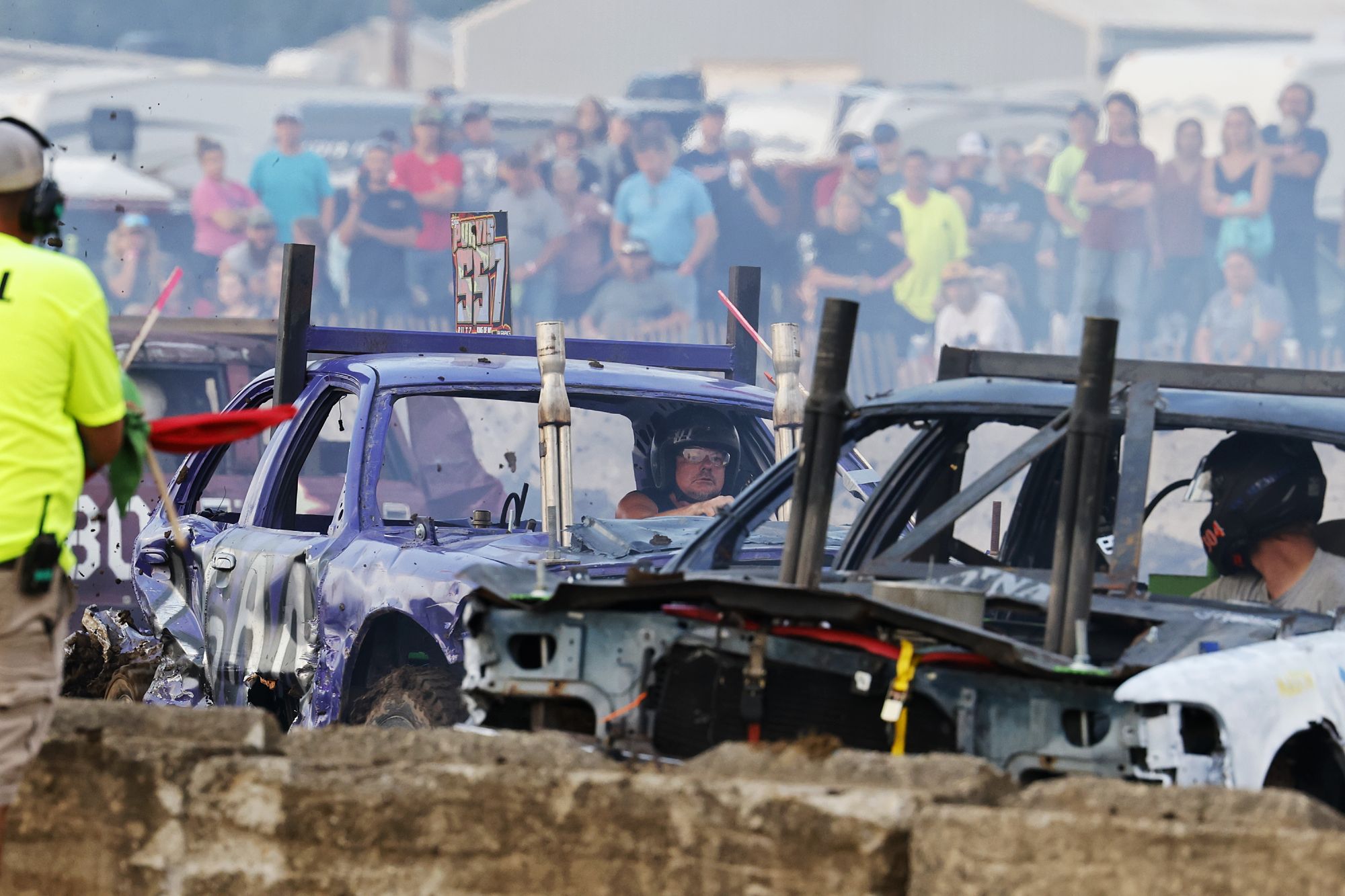 Scenes from the demolition derby at the Butler County Fair Wednesday, July 27, 2022. NICK GRAHAM/STAFF