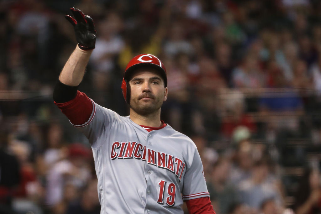 Reds' Votto, Indians' Bauer share smiles, laughs in at-bats