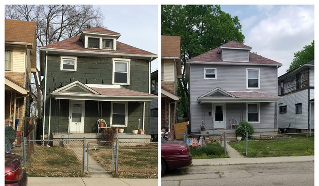 Before and after photo from National Rebuilding Day 2018 in the Carillon neighborhood. CONTRIBUTED PHOTO