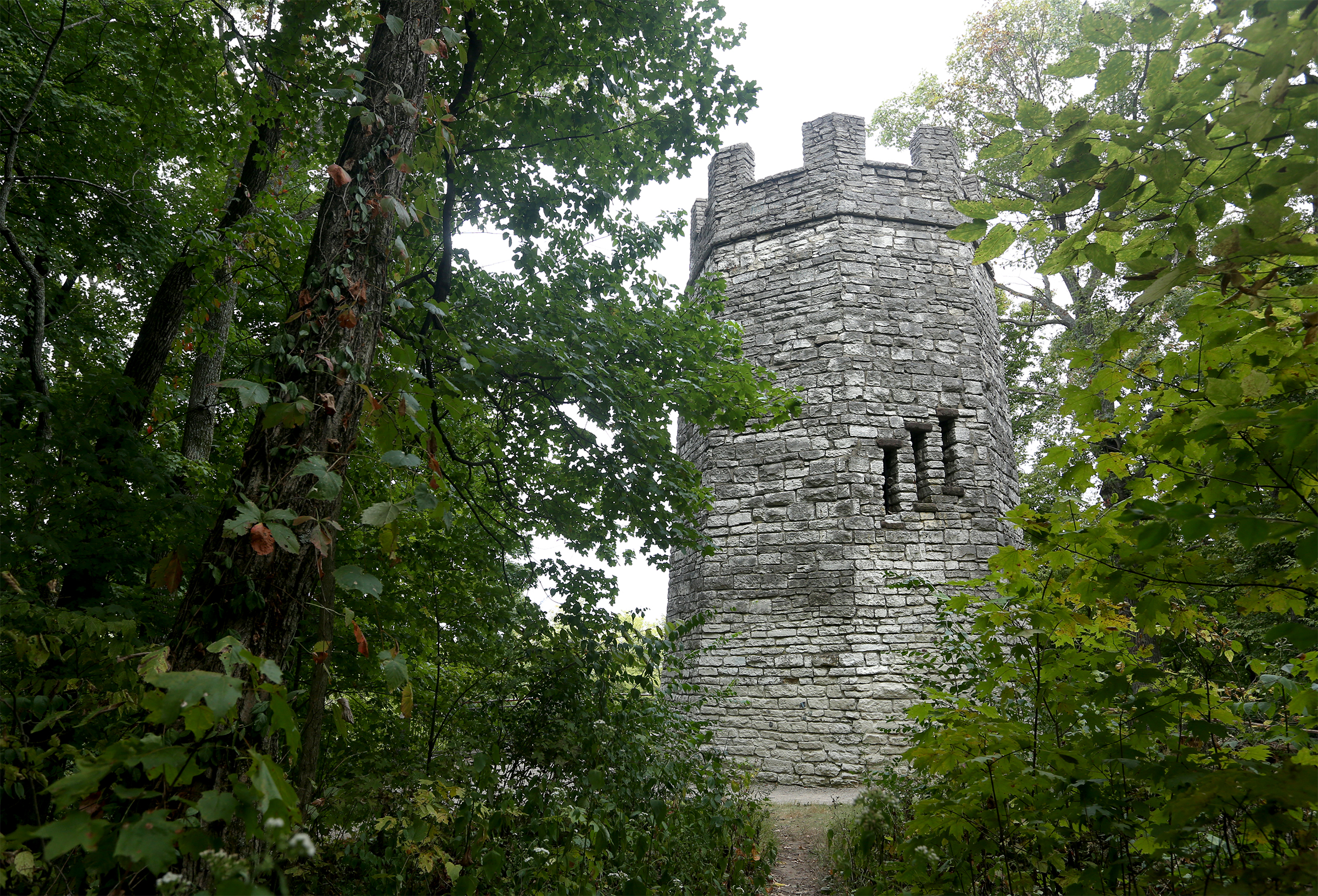 Lookout Tower in Hills & Dales MetroPark was completed in 1941 to provide views of Community Country Club. In 1967 a teenage girl was killed in the tower when lightning struck. Legends persist that the tower is haunted. LISA POWELL / STAFF