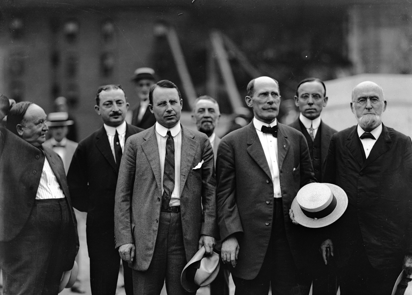 Congressman James M. Cox (founder of the Dayton Daily News & future Ohio governor) and Dayton Mayor Edward Phillips at The Old Post Office Building's cornerstone ceremony, July 23, 1912. PHOTO / From the collections of Dayton History