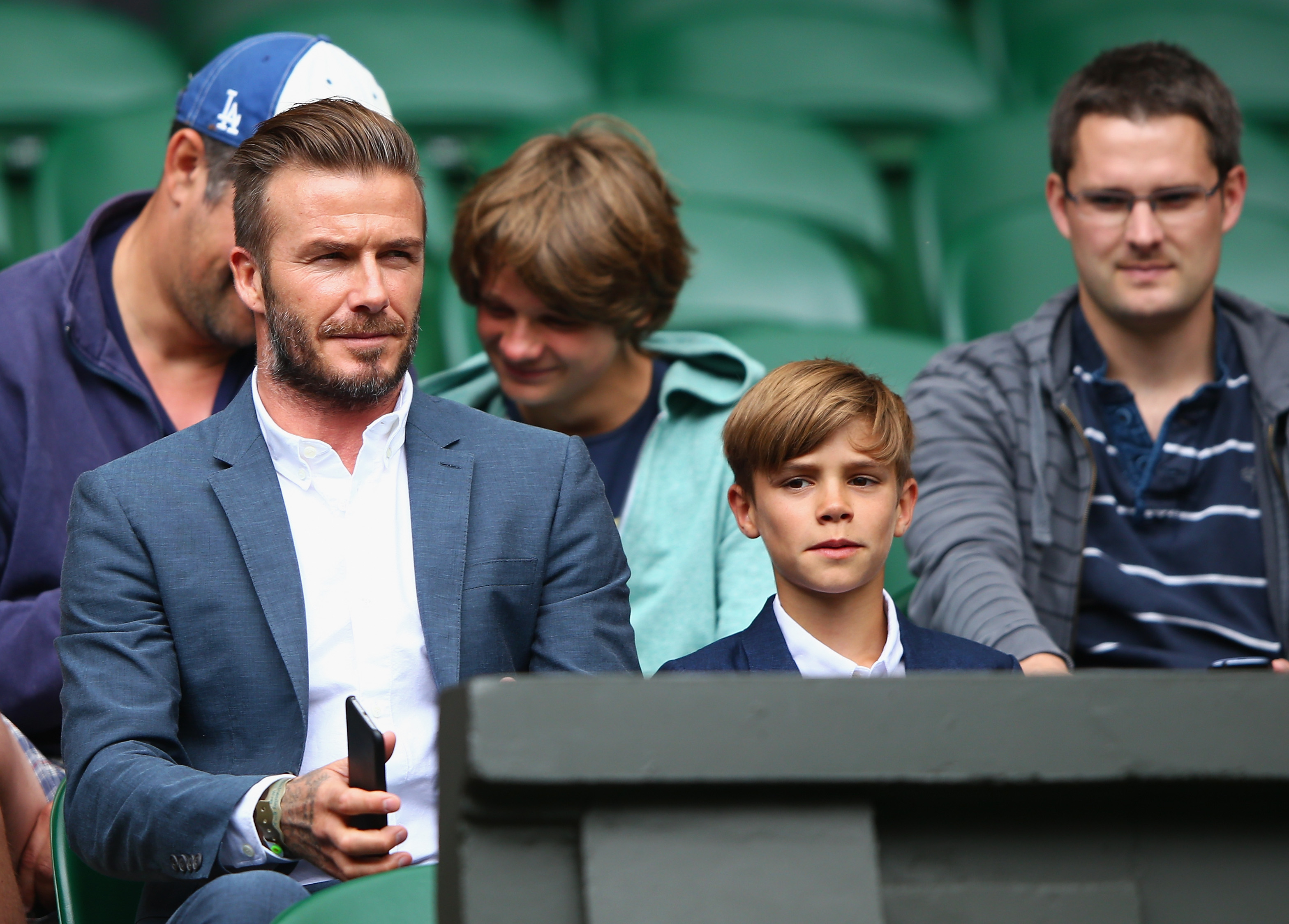 David Beckham Has Skills No Doubt Catches Ball At Wimbledon