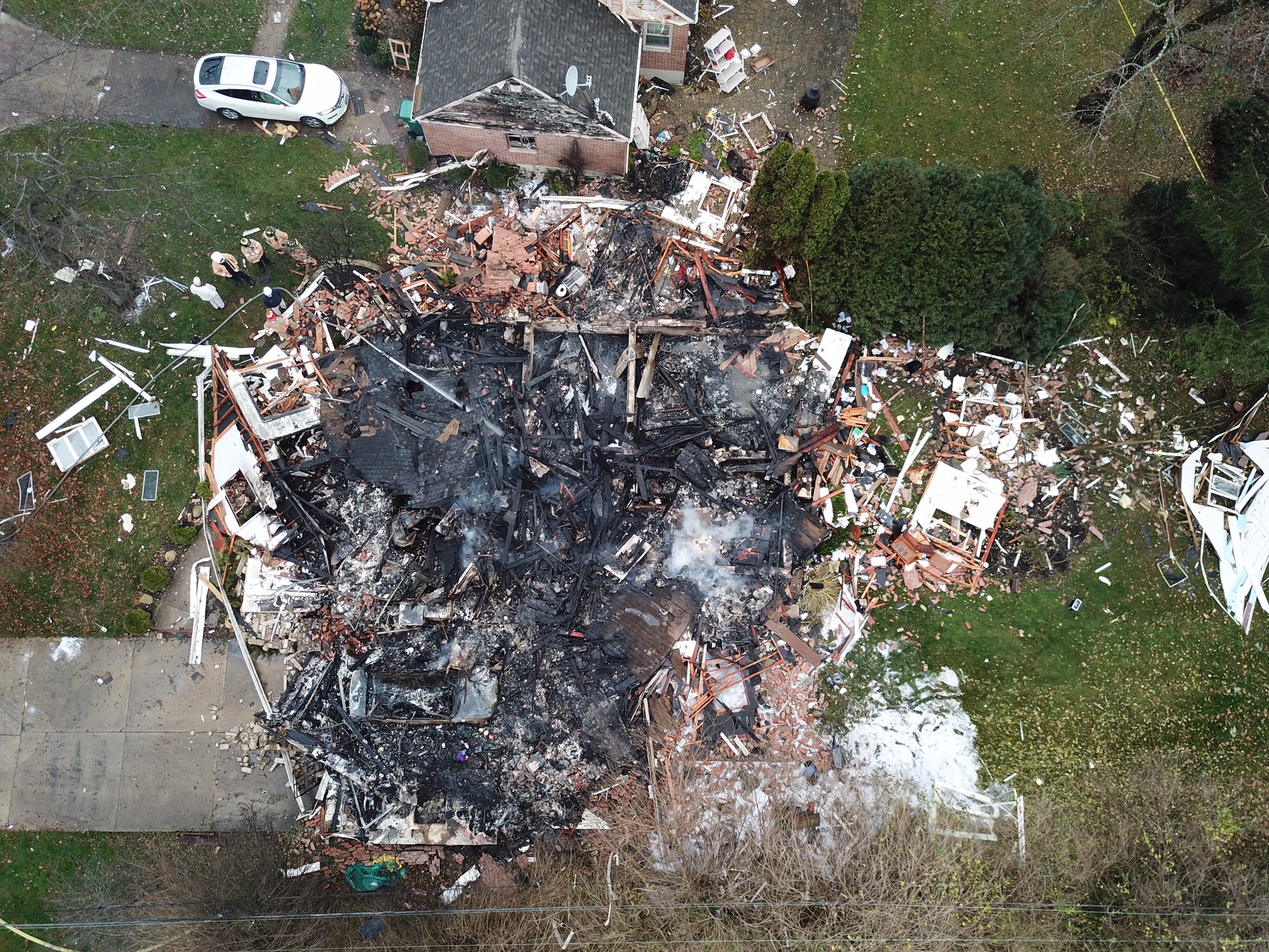 Death confirmed following Kettering explosion, fire on North Claridge Drive. Chuck Hamlin/Staff