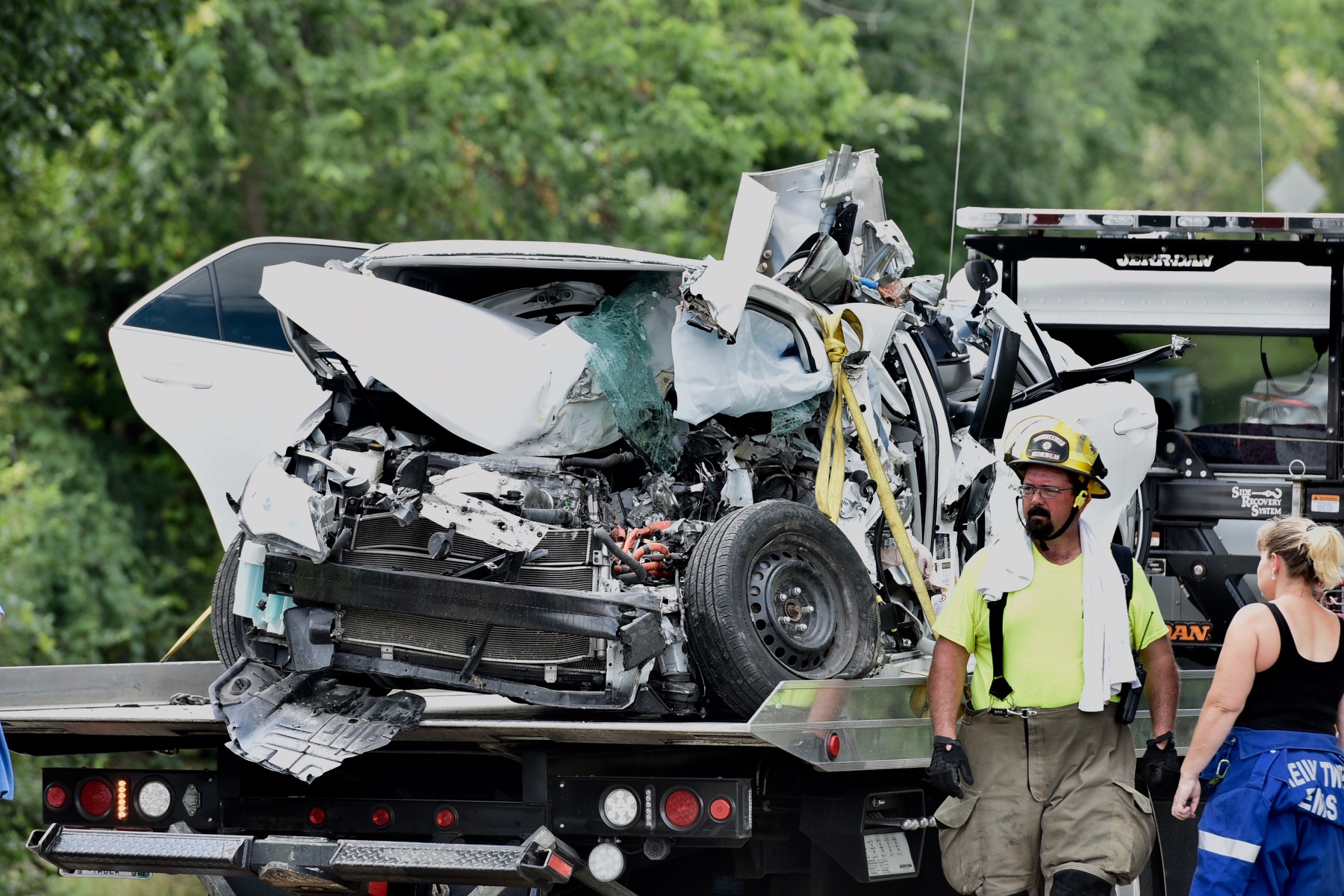 One person was pronounced dead at the scene of a single-vehicle crash Wednesday, Aug. 8, in Reily Twp.