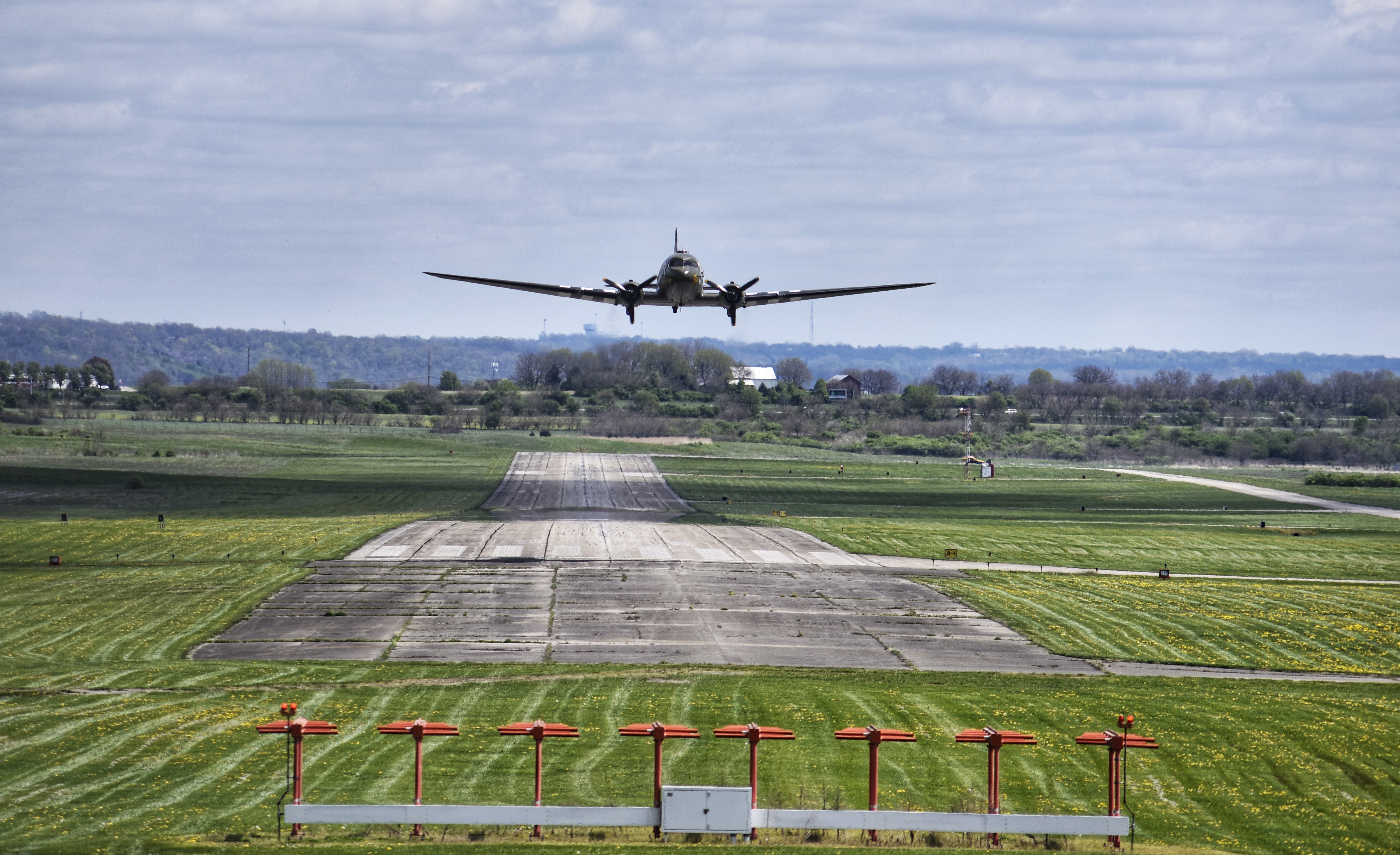 That’s All, Brother, a C-47 piloted by Lt. Col. John Donalson, arrived at Butler County Regional Airport Friday, April 16 for a three-day visit with tours and rides available. The historic WWII C-47 aircraft led over 800 C-47’s over the drop zones of Normandy, France on D-Day on June 6th, 1944. NICK GRAHAM / STAFF