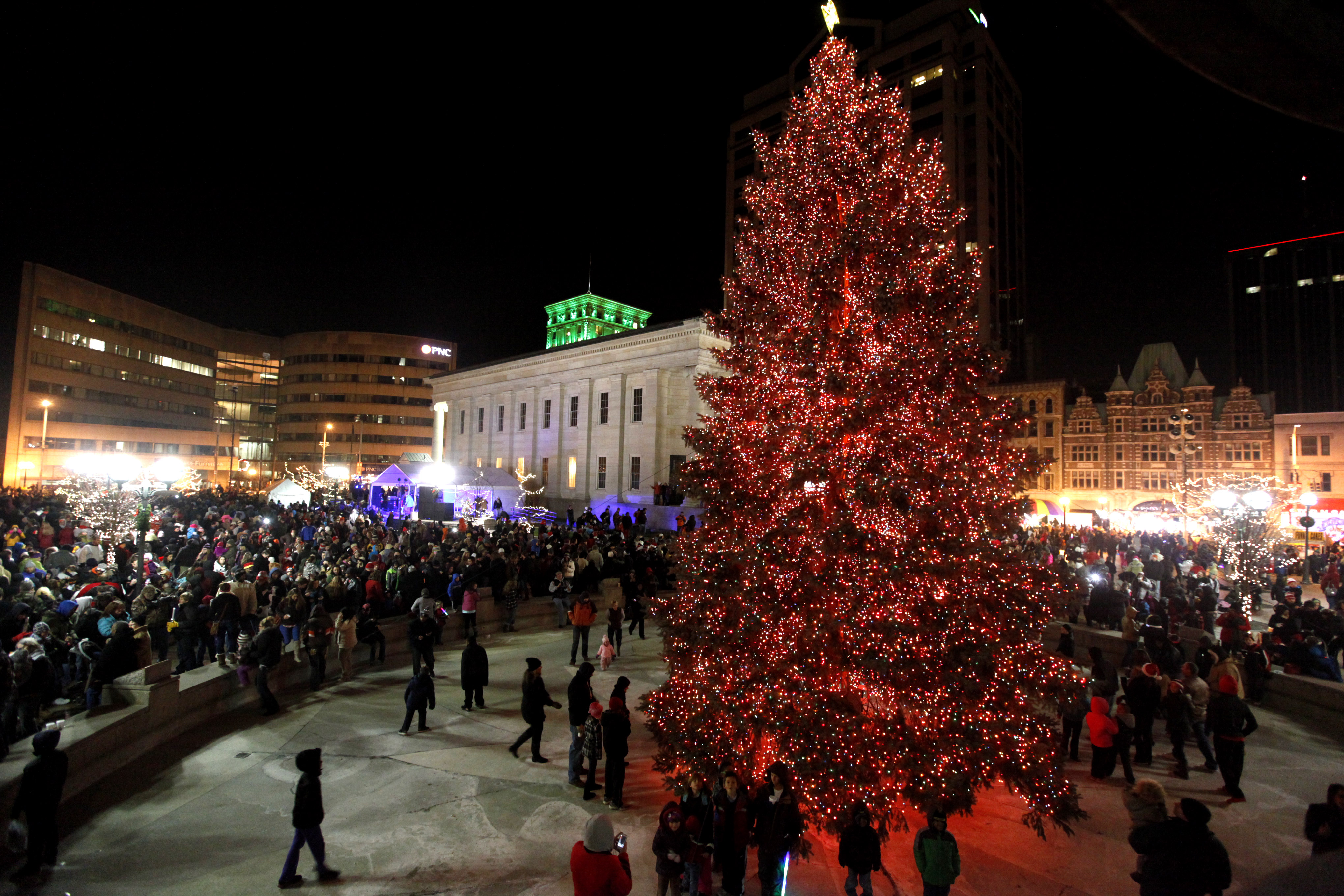 The Dayton Holiday Festival drew crowds of people to downtown Dayton Friday night. The Grand Illumination and the Dayton Children's Parade were two of the highlights of the annual event. The festivities also included live musical performances, horse drawn wagon rides and carnival rides for children.
LISA POWELL / STAFF