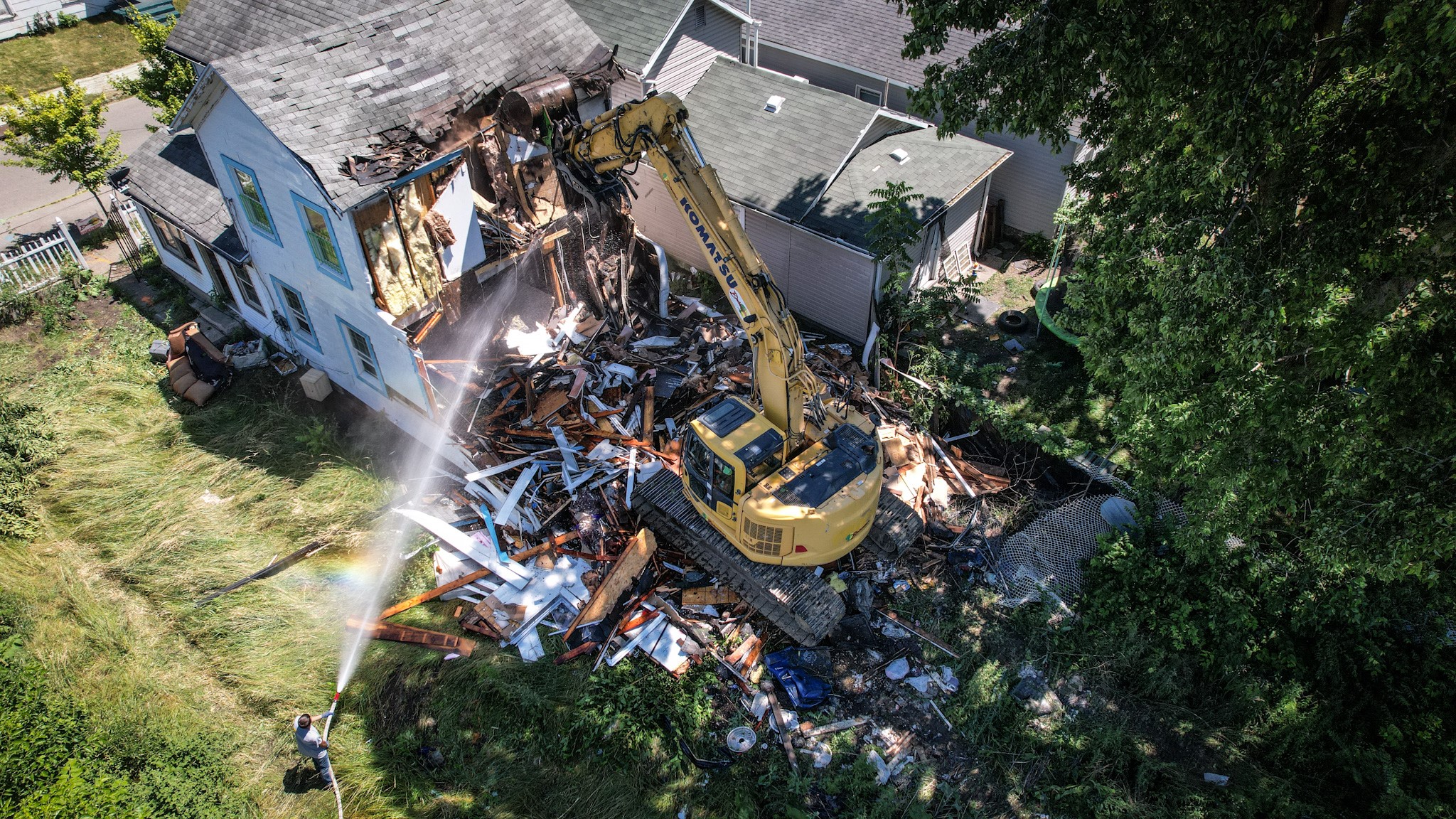 The nuisance property on Chapel St.  was demolished on Tuesday June 21. The city is preparing to spend more than $ 15 million of its federal rescue funds on blight demolition.  JIM NOELKER / STAFF