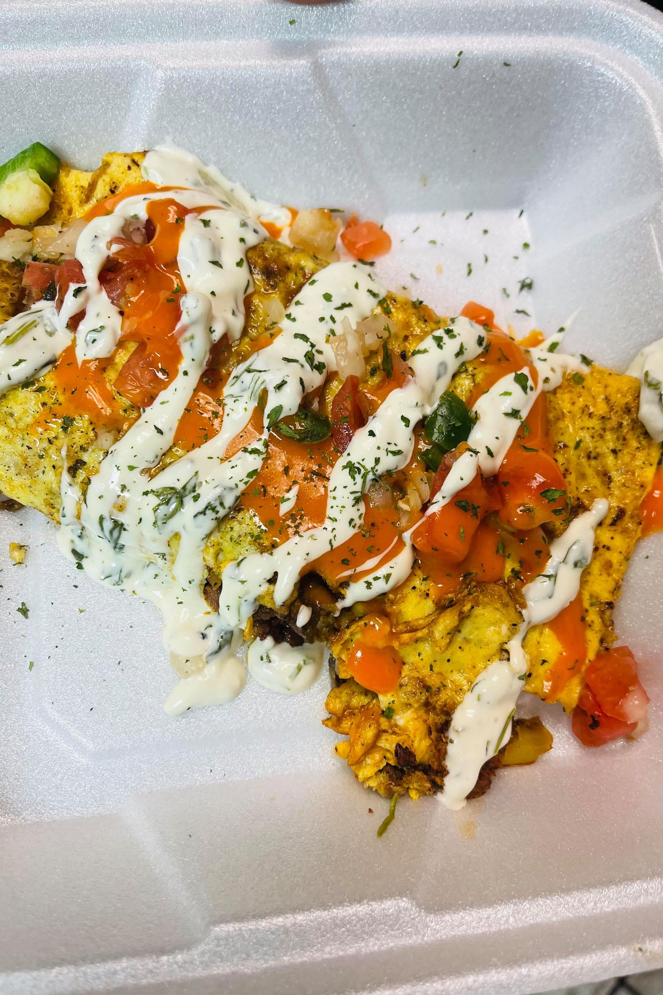 The "Spanish Flower" omelet at Myracles Bar & Grill.