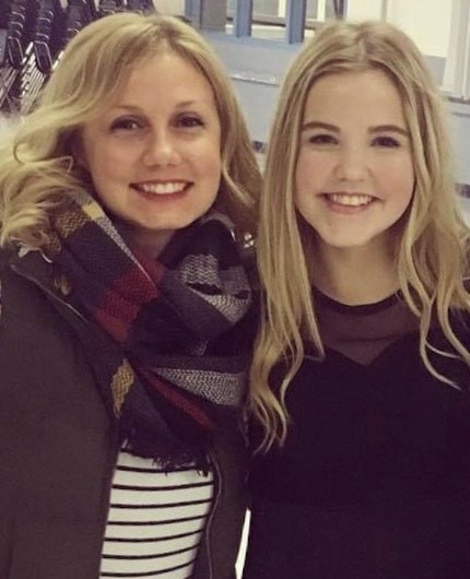 Courtney Turcotte Bond (left) with former student Madison Taliaferro (right). Turcotte Bond was inspired to write her debut novel, "Breathtaking," after learning of Taliaferro's story.