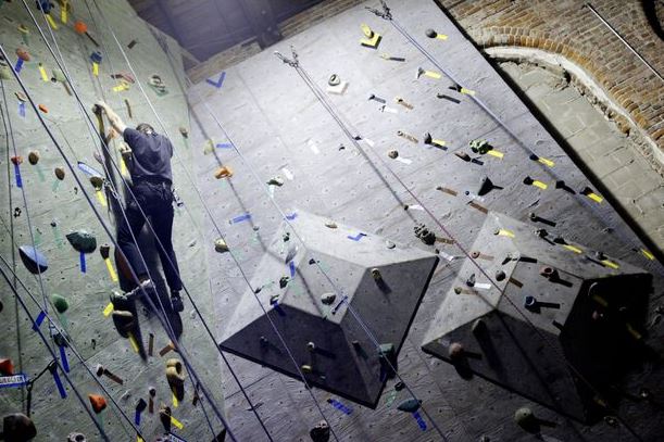 Rock climbing at Urban Krag in downtown Dayton. TEESHA MCCLAM / STAFF FILE PHOTO
