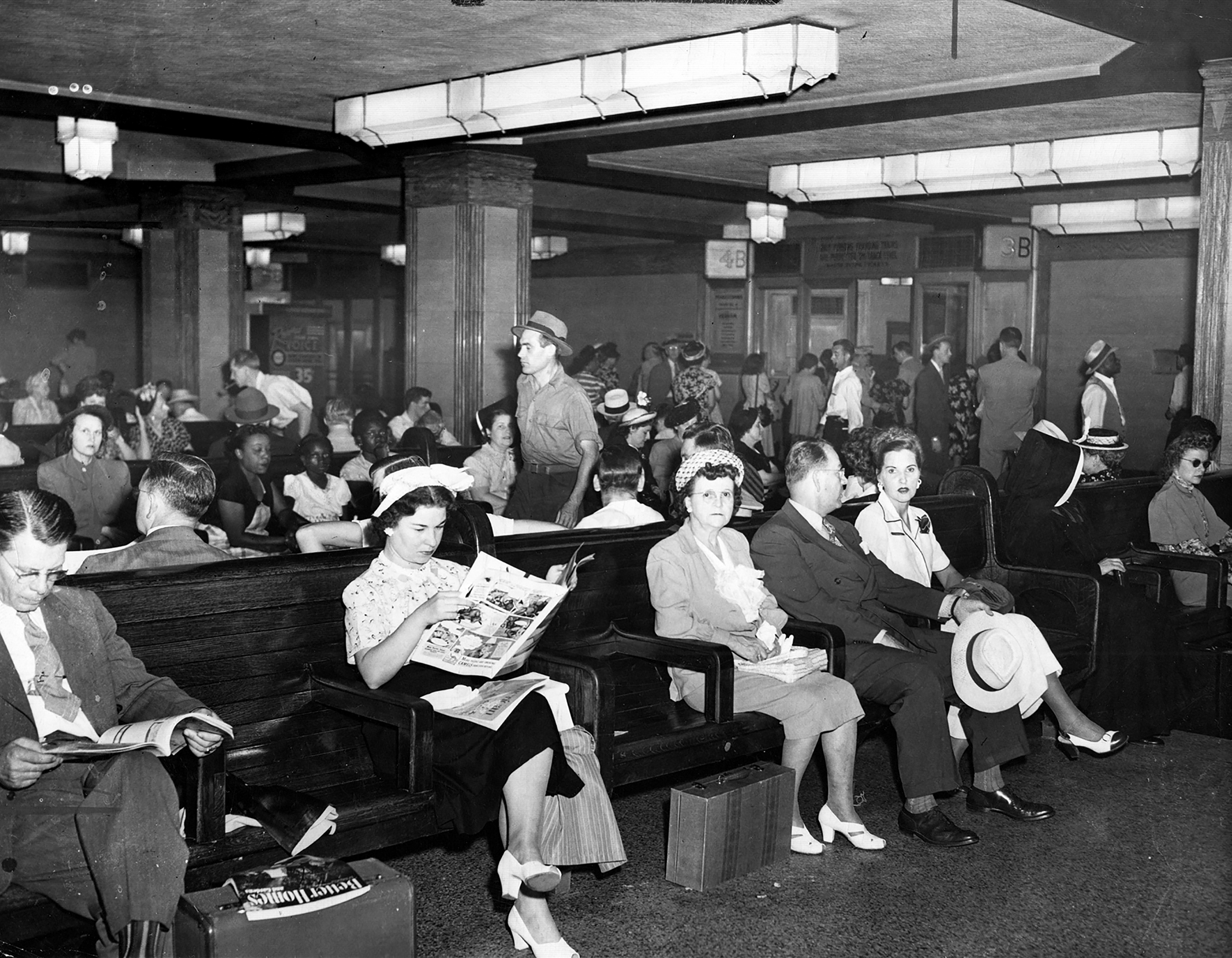 Passengers wait for their train at Dayton's Union Station in the 1940s. DAYTON DAILY NEWS ARCHIVE