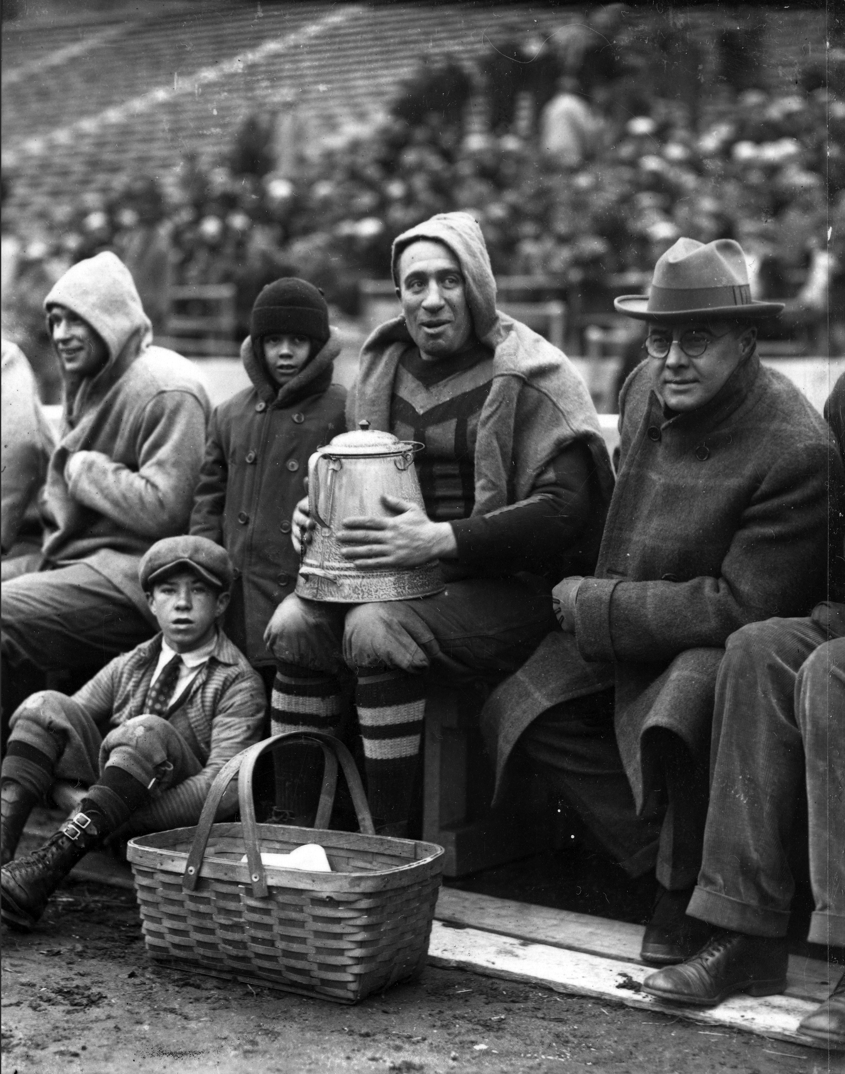 Ohio State University football fans and players photographed on the sidelines in Columbus circa 1920. PHOTO COURTESY OF THE OHIO HISTORY CONNECTION
