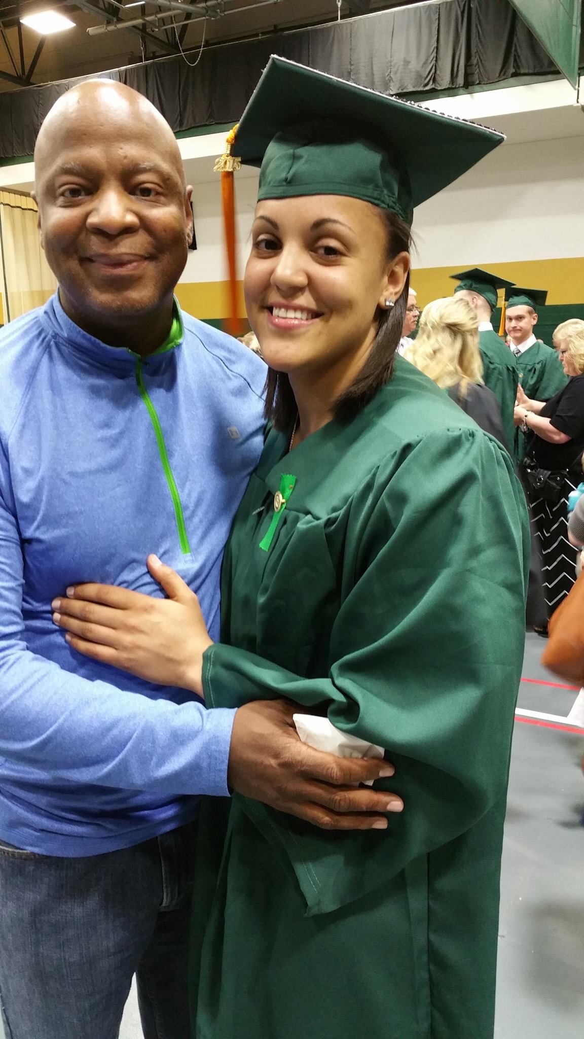 Mylan Woods, a registered nurse at Miami Valley Hospital, with her late father, Derrick, who was the inspiration for her to go into medicine. In 2010 Derrick had a double lung transplant and lived until 2019. Mylan – who was twice named the Ohio Division II Basketball Player of the Year while at Hathaway Brown, won two state titles there and then played at Northwestern and Wright State – was moved by the nurses who cared for her father and she wanted to do the same for others one day. CONTRIBUTED