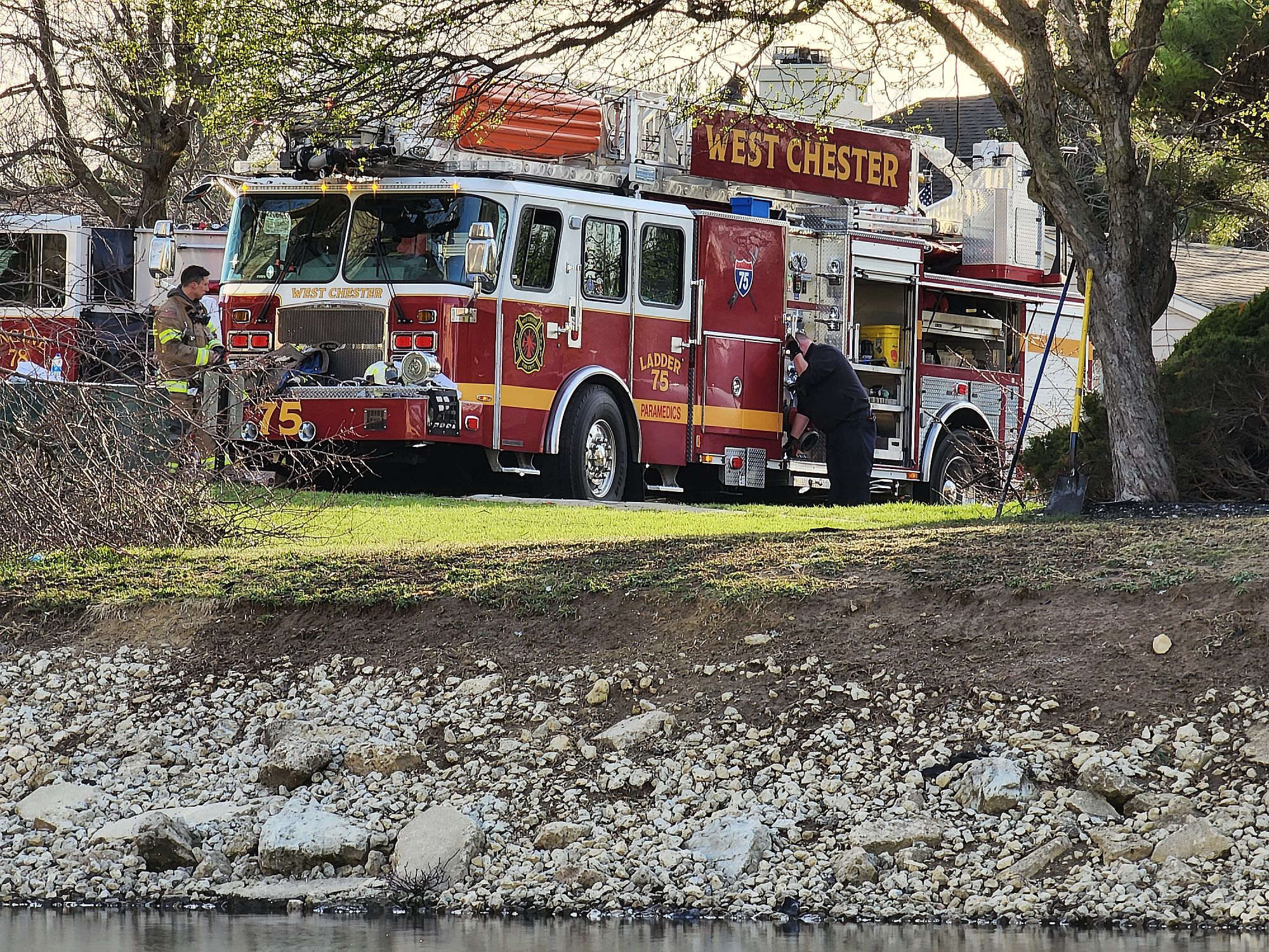 Multiple people were displaced after fire destroyed a ten-unit building at Union Station Apartments off of Fountains Blvd. Monday, March 28 in West Chester Township. NICK GRAHAM/STAFF