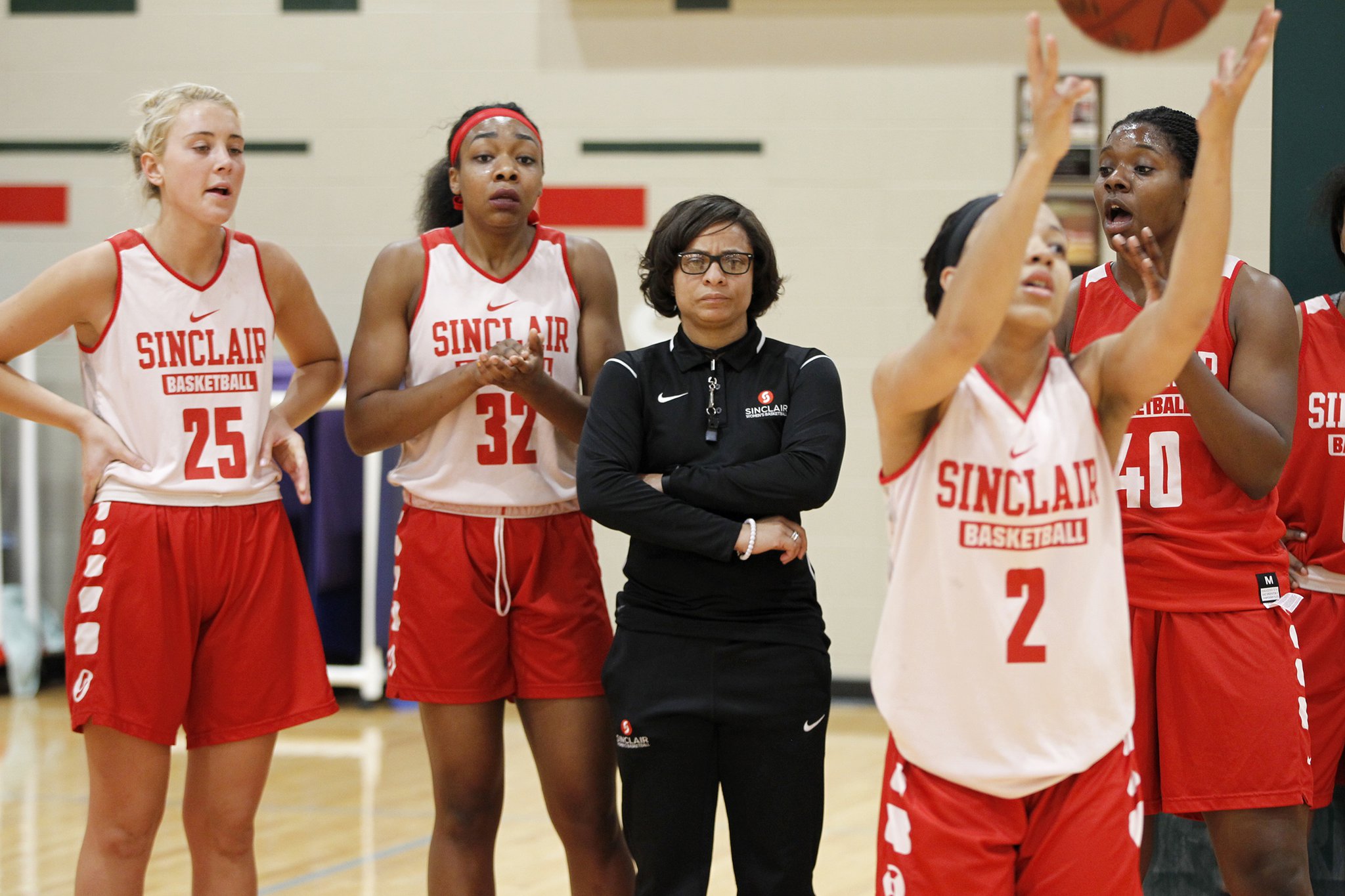 Victoria Jones is the head coach of the Sinclair Community College’s women’s basketball team. Jones also works with inmates taking college courses at the Dayton Correctional Institution. LISA POWELL / STAFF