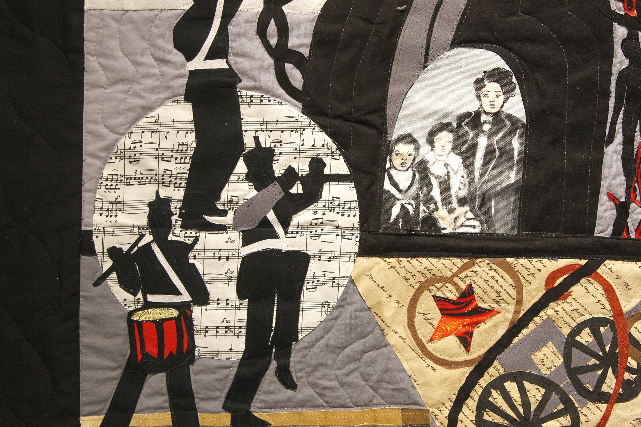 A detail from a quilt entitled “Colonel Charles Young Homecoming Quilt by Viola Burley Leak. “Yours For Race and Country: Reflections on the Life of Colonel Charles Young,” an exhibition at the National Afro-American Museum & Cultural Center in Wilberforce, tells the story of military trailblazer, Col. Charles Young. LISA POWELL / STAFF