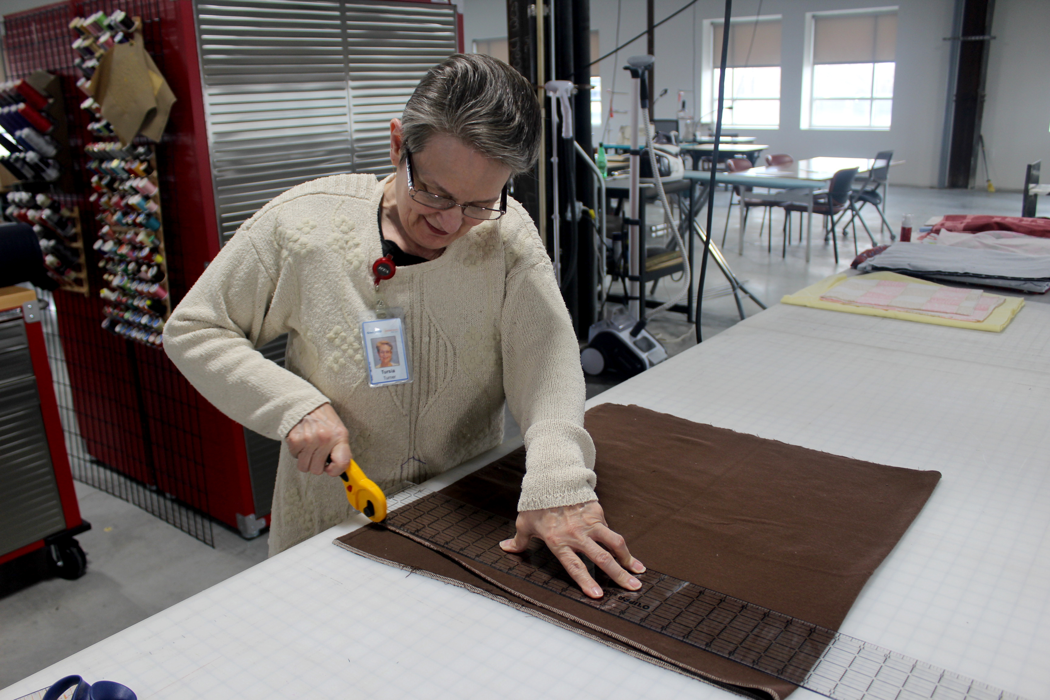 Since Friday, March 20, Dayton Sewing Collaborative volunteers in homes around the community have made hundreds of reusable face mask for local organization who need them as worries mount of the coronavirus. Volunteer Tursia Turner is pictured.