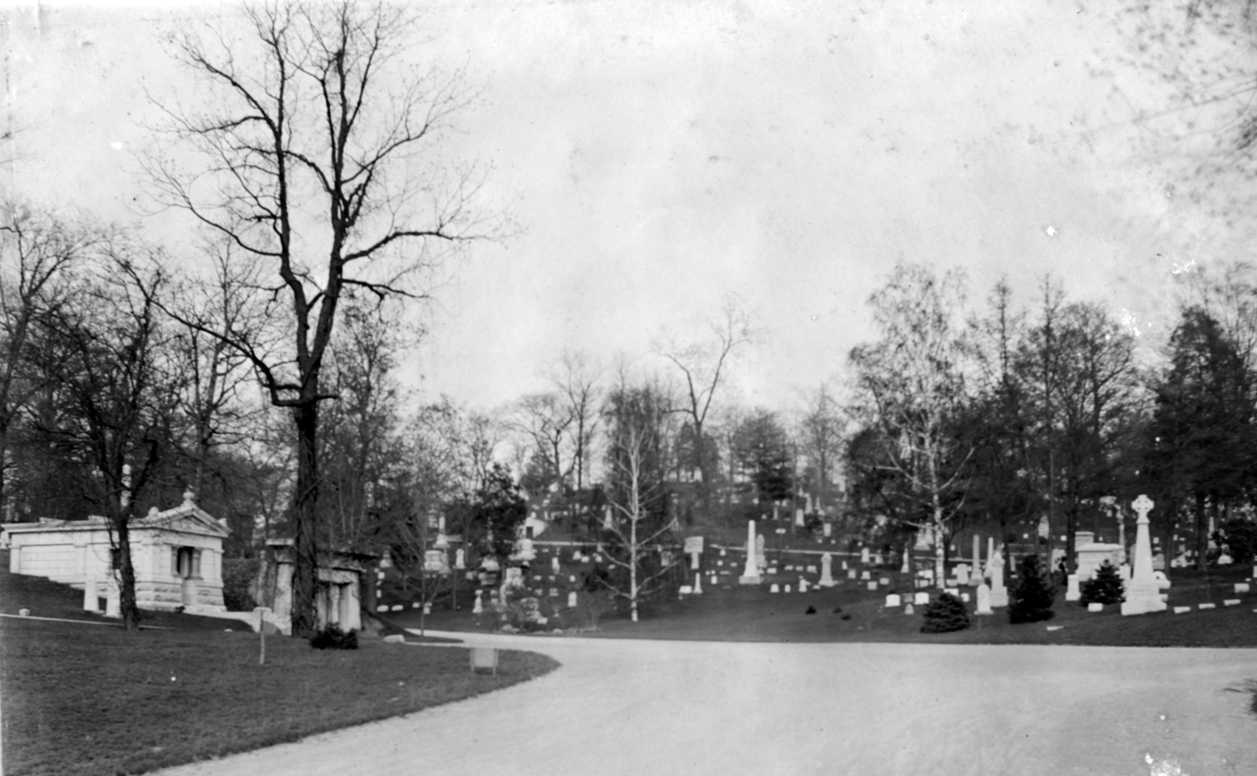 An early look at Woodland Cemetery and Arboretum in an undated photograph. The original 40 acres were purchased for $60 an acre. WRIGHT STATE UNIVERSITY SPECIAL COLLECTIONS AND ARCHIVE