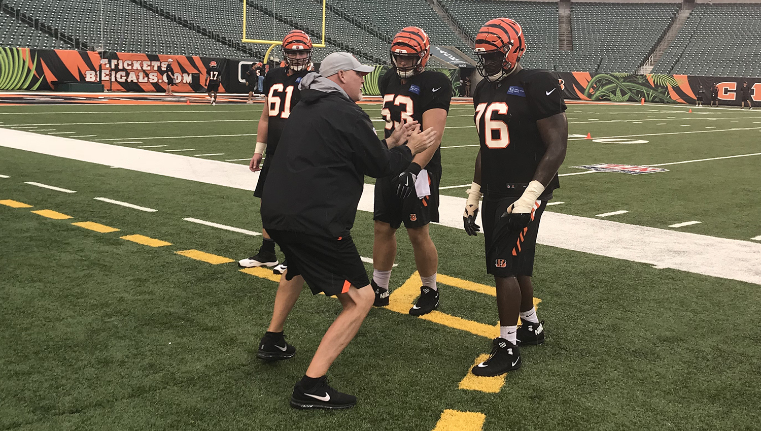 Getting ready for the Bengals pre-season game