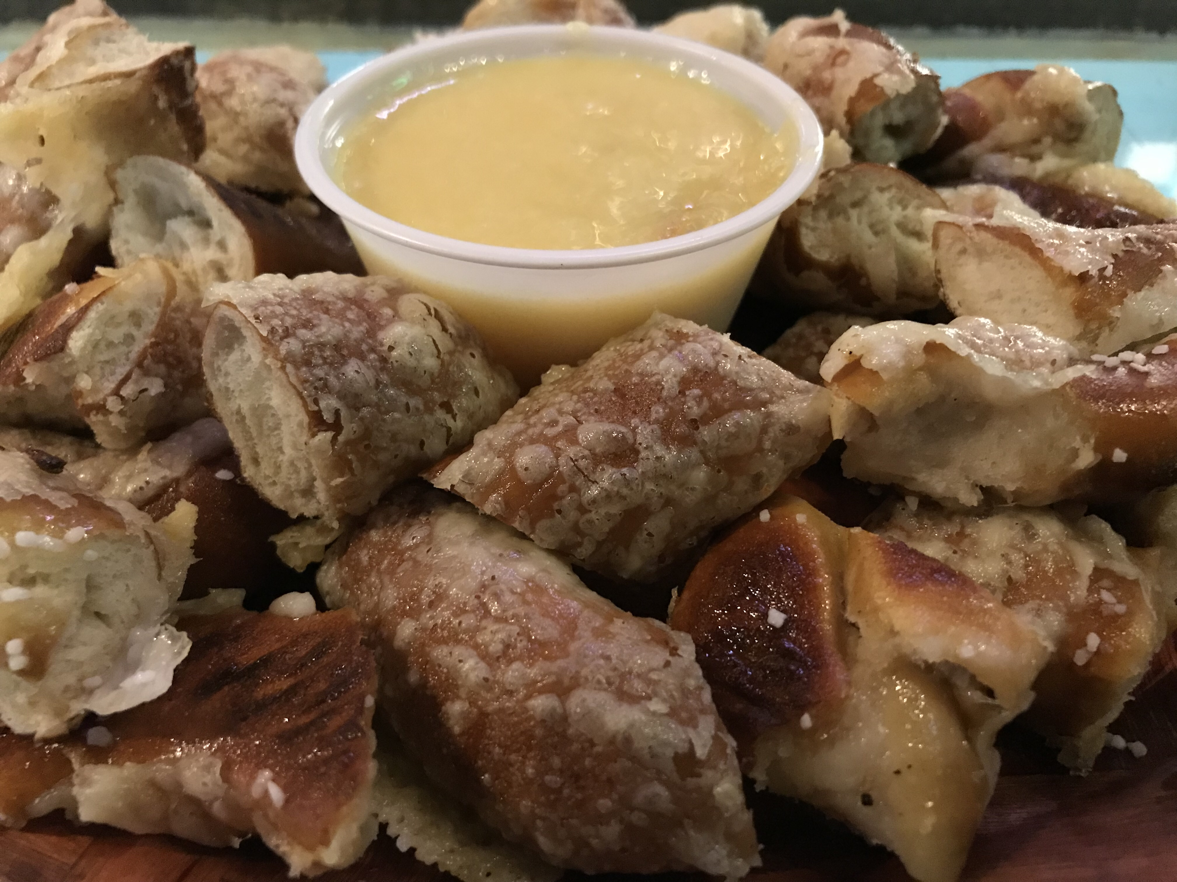 The jumbo pretzel at the Oregon Express in Dayton's Oregon District with Swiss cheese.