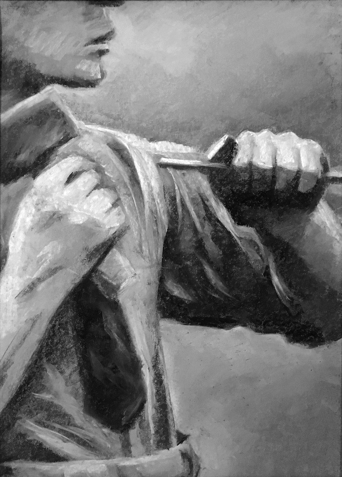 Cut It Out, a chalk drawing by Simeon Estes, is among the work of 40 college and university art and design students featured in The Cline Show: Annual Arts & Design Invitational, on display at Dayton Visual Arts Center in Dayton, Friday, Jan. 12 through Friday, Feb. 2. CONTRIBUTED