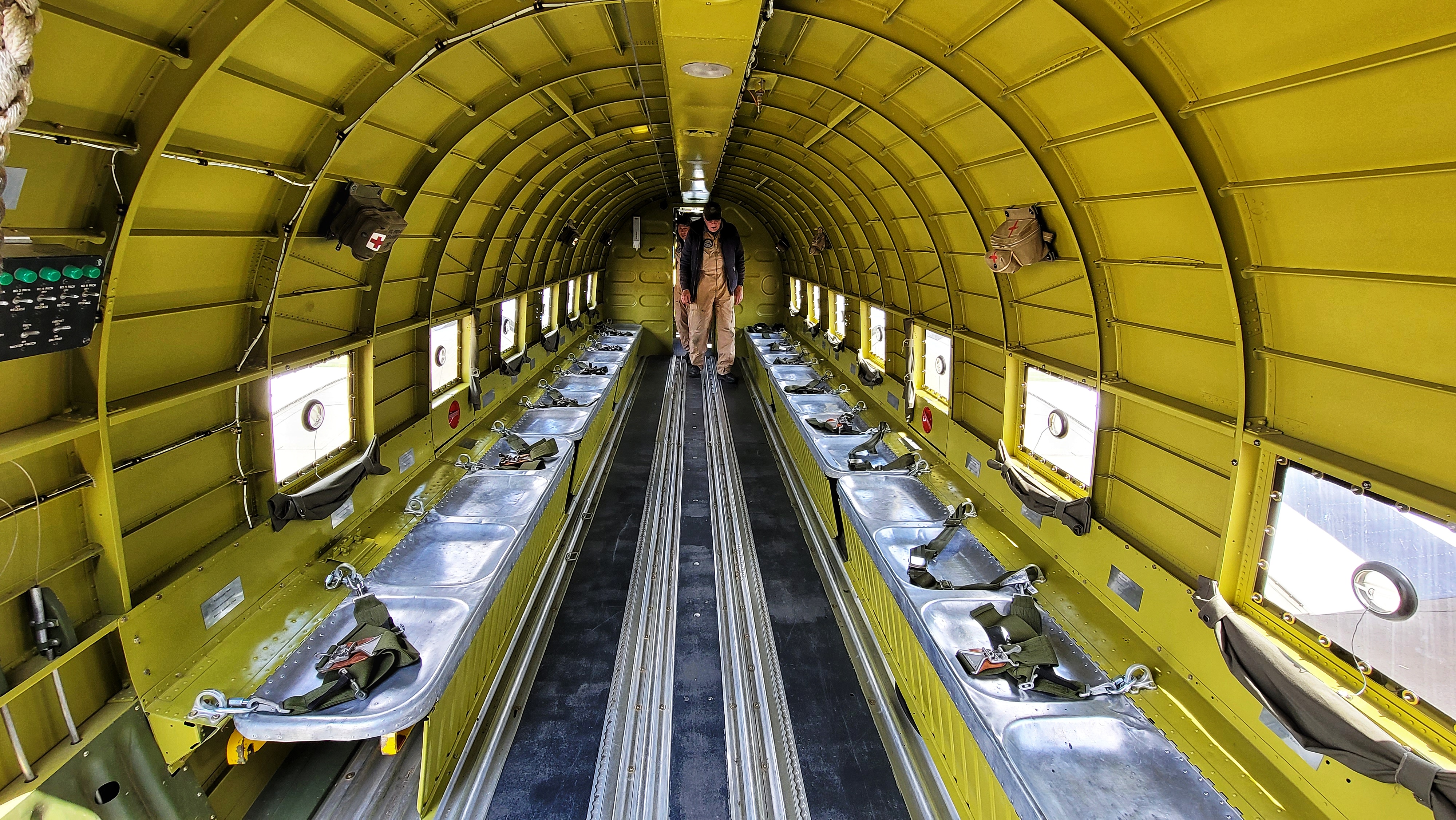 That’s All, Brother, a C-47 piloted by Lt. Col. John Donalson, arrived at Butler County Regional Airport Friday, April 16 for a three-day visit with tours and rides available. The historic WWII C-47 aircraft led over 800 C-47’s over the drop zones of Normandy, France on D-Day on June 6th, 1944. NICK GRAHAM / STAFF