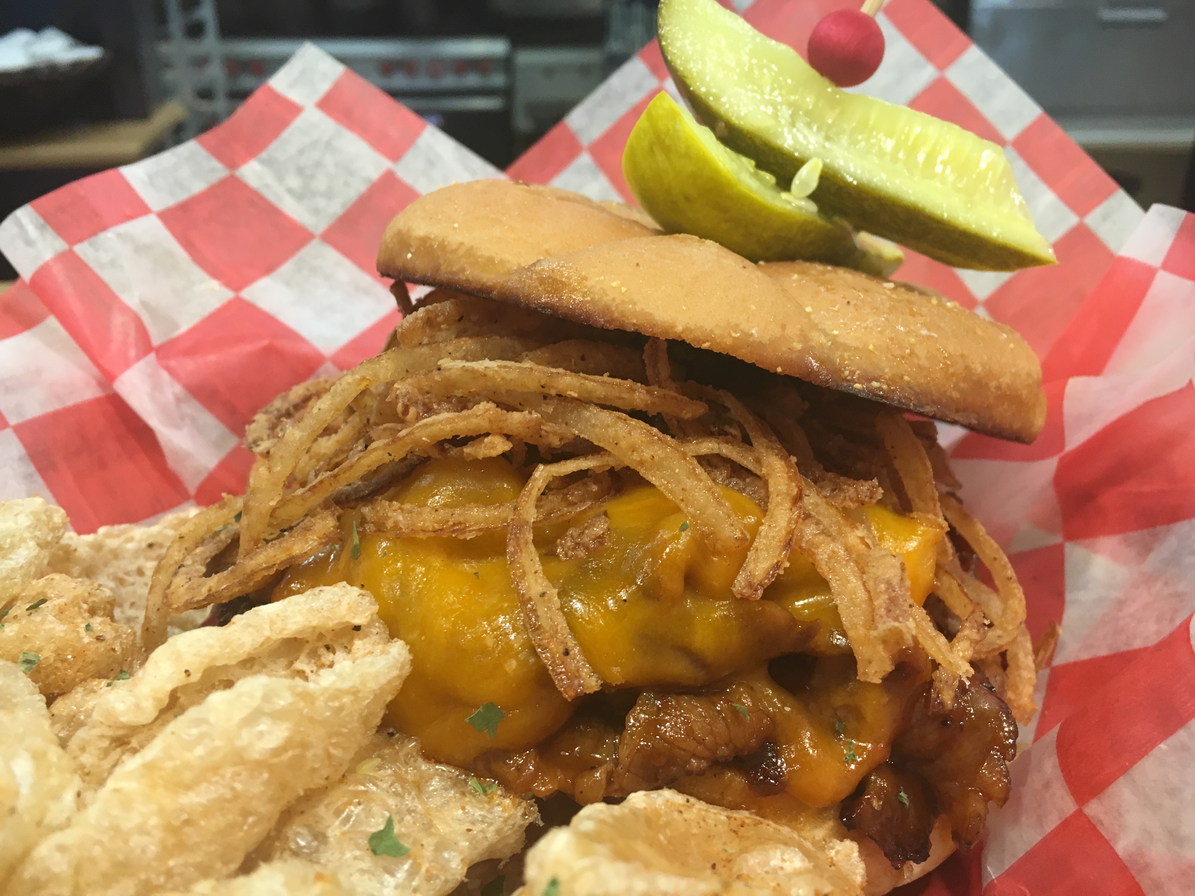 The Smoked Blackstrap Whiskey Barbecue Sandwich is the first in a series of week-long smoked meat features at Top of the Market Deli this week.