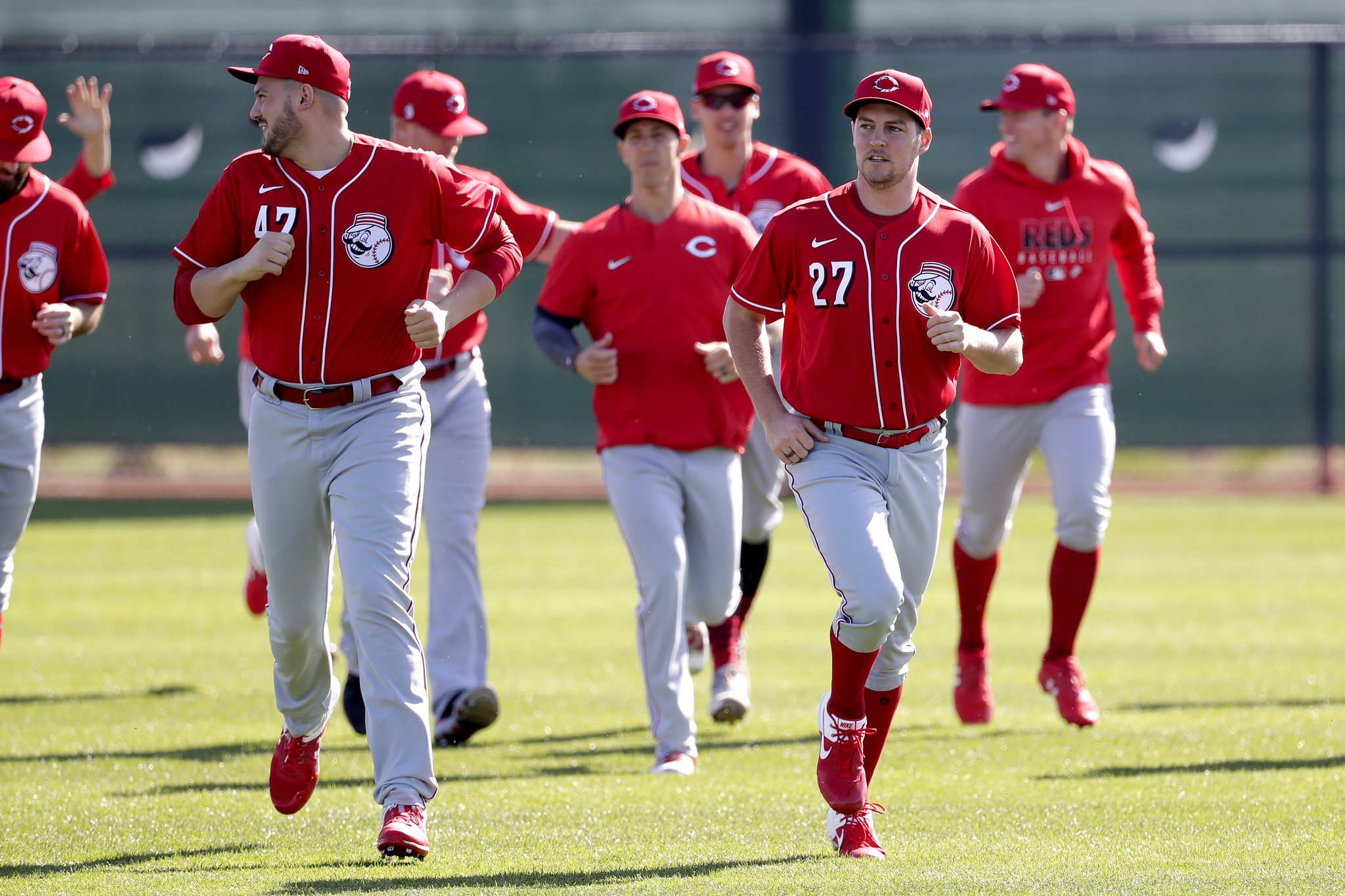 National League's Todd Frazier, of the Cincinnati Reds, waves to