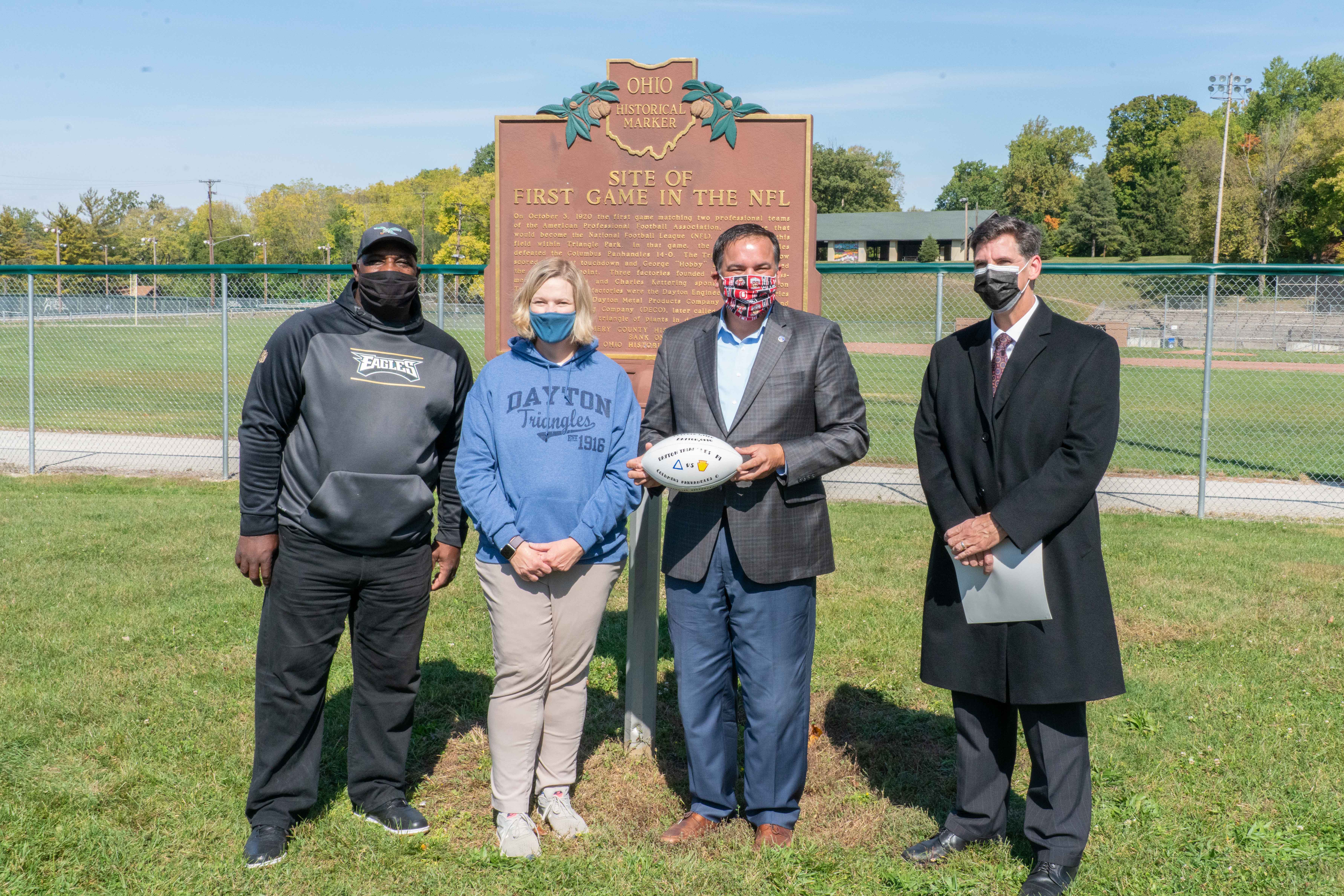 Ohio Historical Marker: Site Of The First Game In The NFL. The