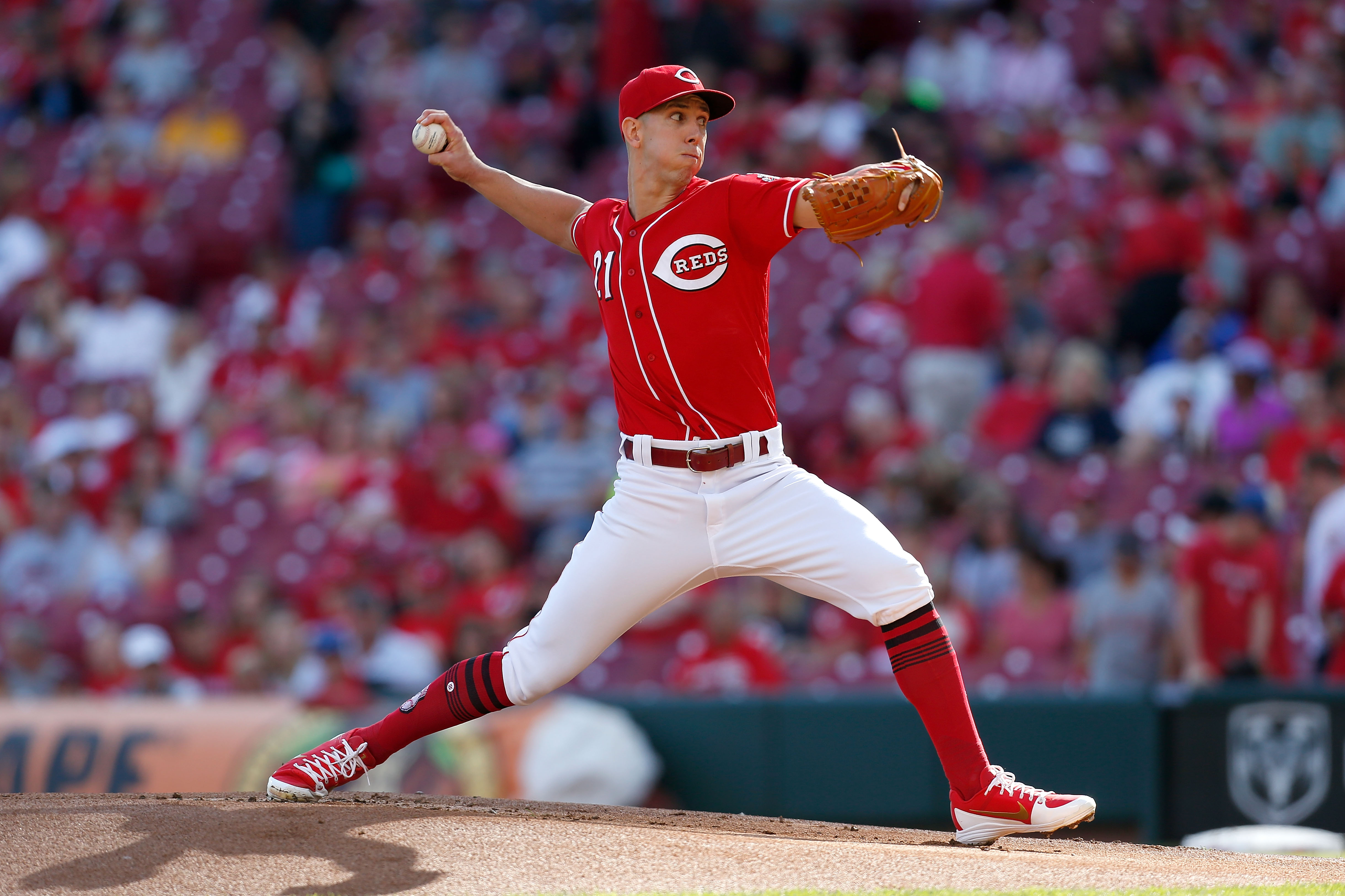CINCINNATI, OH - SEPTEMBER 29: Michael Lorenzen #21 of the Cincinnati Reds throws a pitch during the first inning of the game against the Pittsburgh Pirates at Great American Ball Park on September 29, 2018 in Cincinnati, Ohio. (Photo by Kirk Irwin/Getty Images)