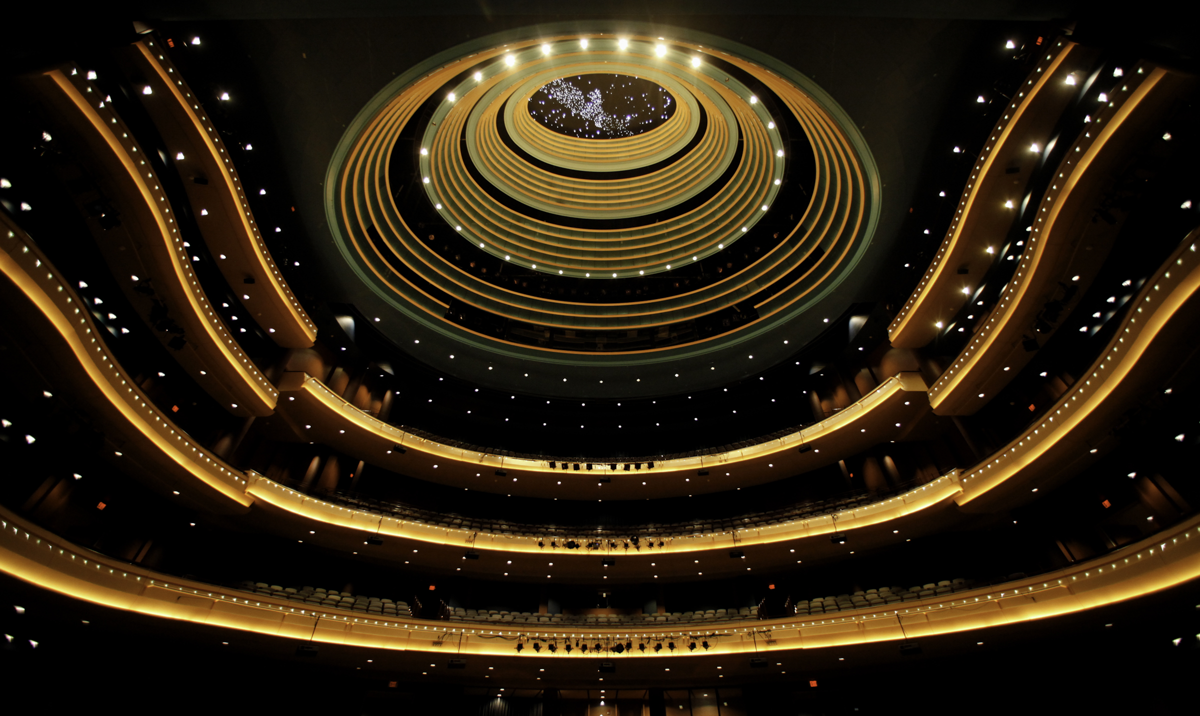 The theater's dome not only mimics the sky on the night before the Wright Brothers' first flight, but is made of mesh and shaped to enhance the acoustics. Schuster Center. CHRIS STEWART / STAFF