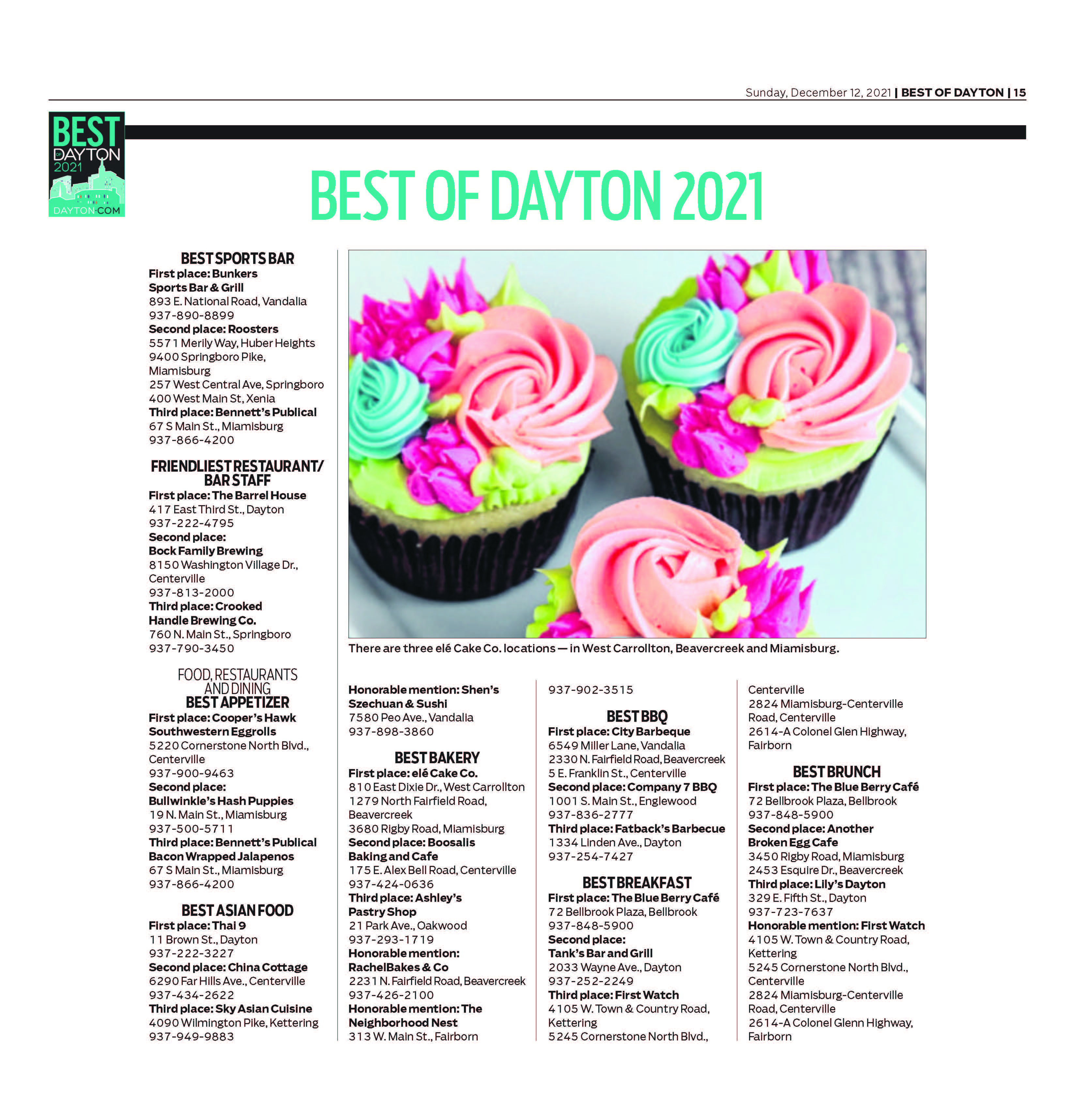 Best of Dayton 2021 special section pages