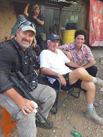 Russ Cannon (left) of Kettering works on movie sets as an armorer.  CONTRIBUTED