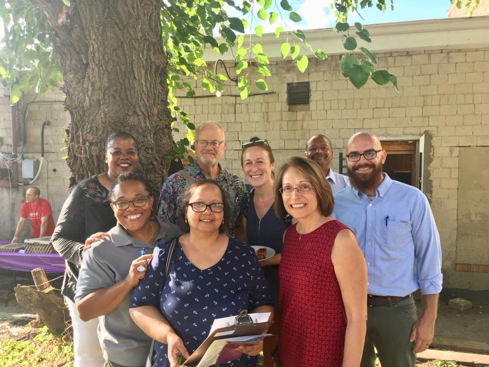 Arch Grieve (far right), a mediation specialist at the Dayton Mediation Center, is the new chair of the Dayton Sister City Committee and is vice president of the Dayton Council on World Affairs. He is pictured with Dayton Mediation Center volunteers.