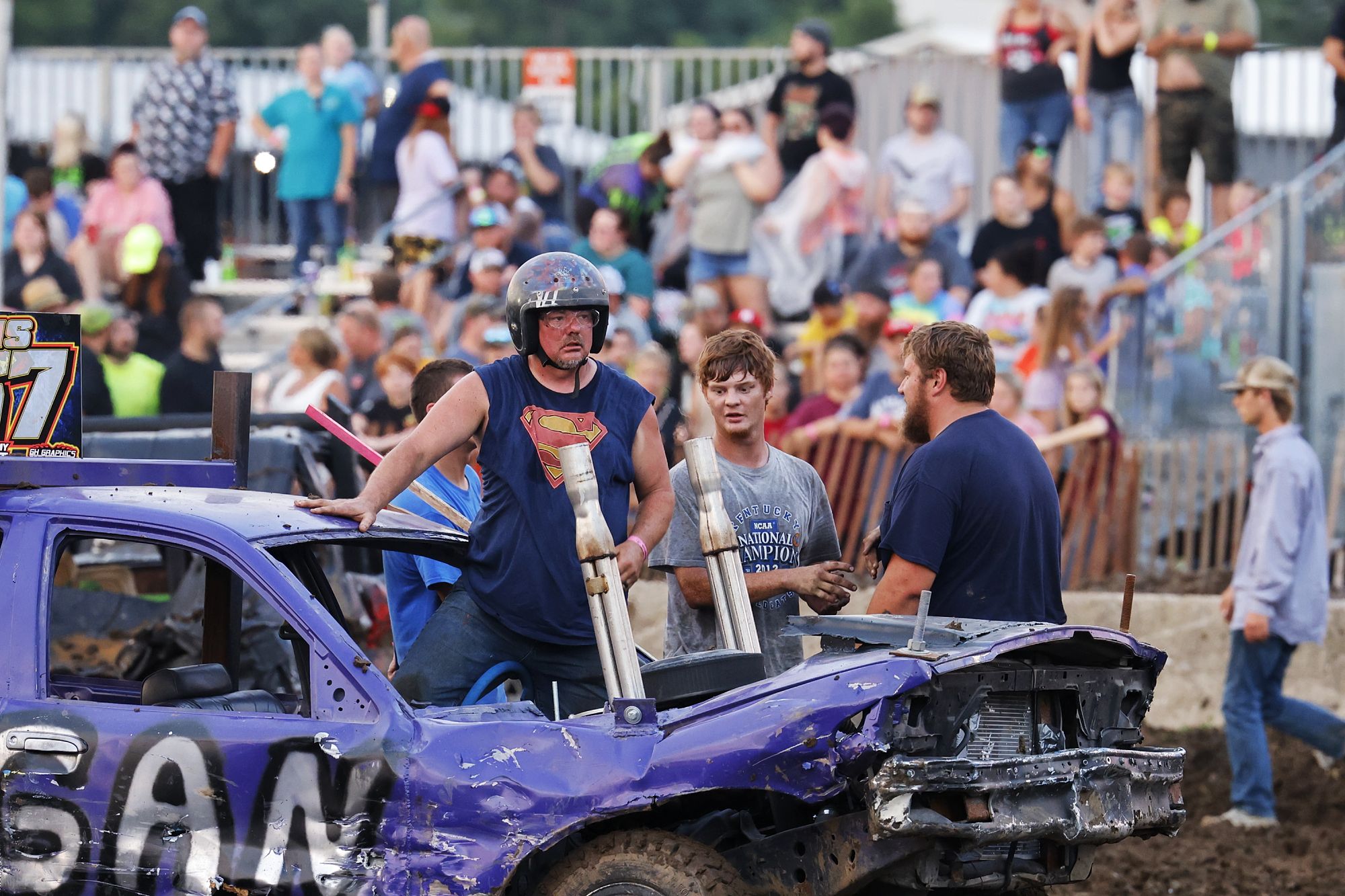 Scenes from the demolition derby at the Butler County Fair Wednesday, July 27, 2022. NICK GRAHAM/STAFF