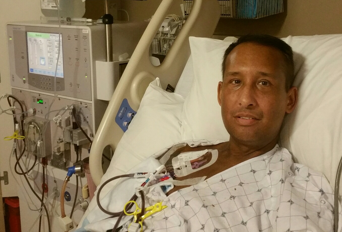 Ross Twp. Police Chief Darryl Haussler in the hospital receiving dialysis.
