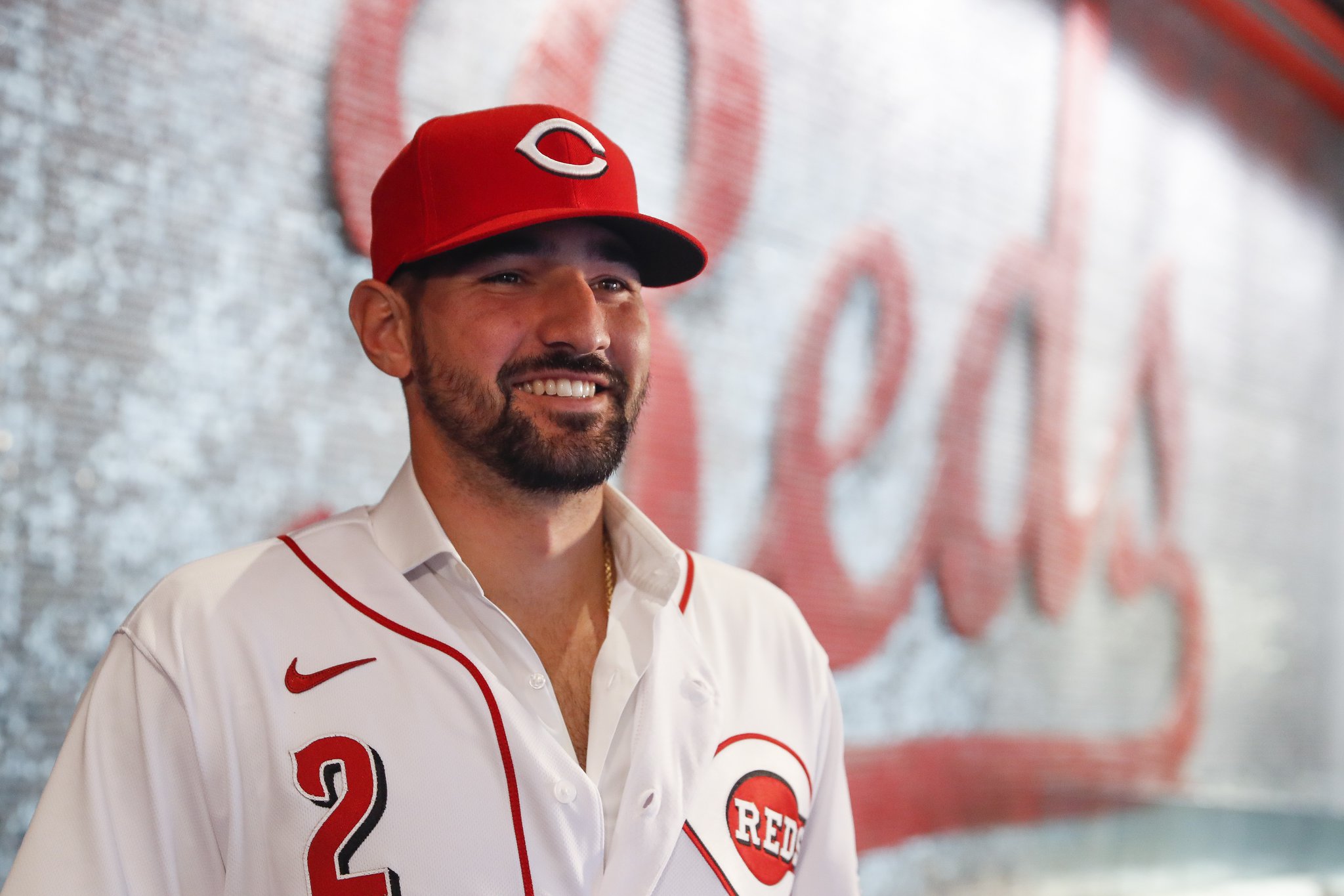 Nick Castellanos introduced by Reds